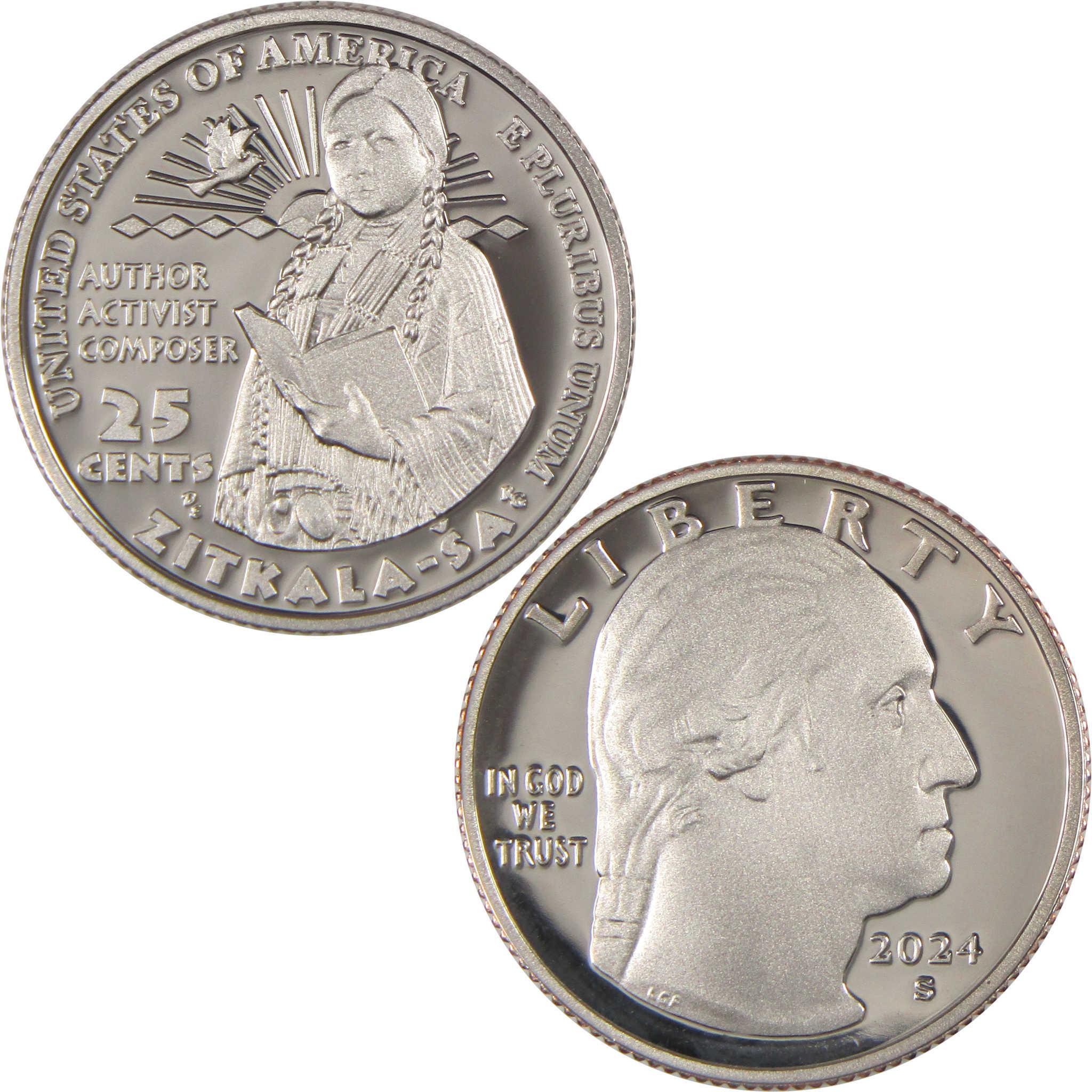 2024 S Zitkala-Sa American Women Quarter Choice Proof Clad 25c Coin