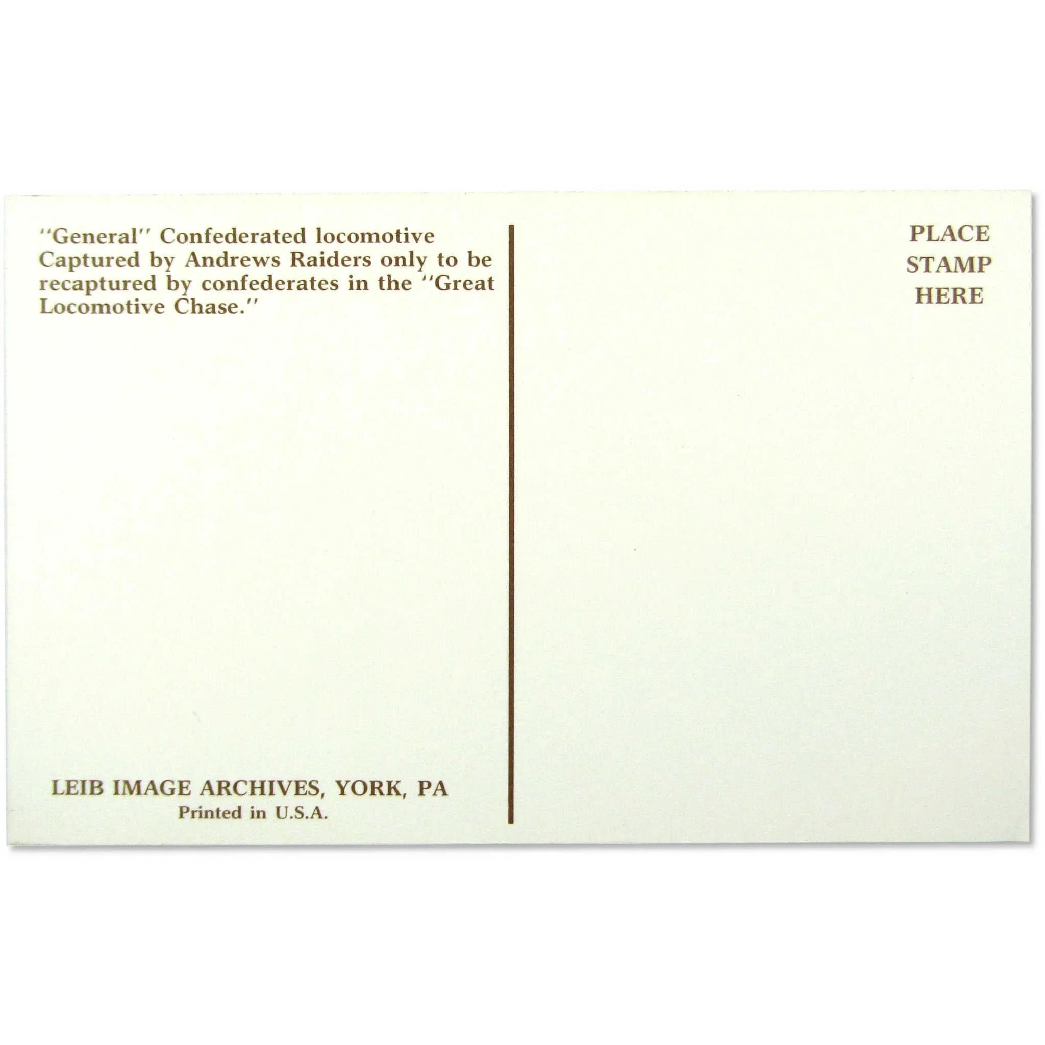 Postcard Confederated Locomotive The General Unposted SKU:OPC130