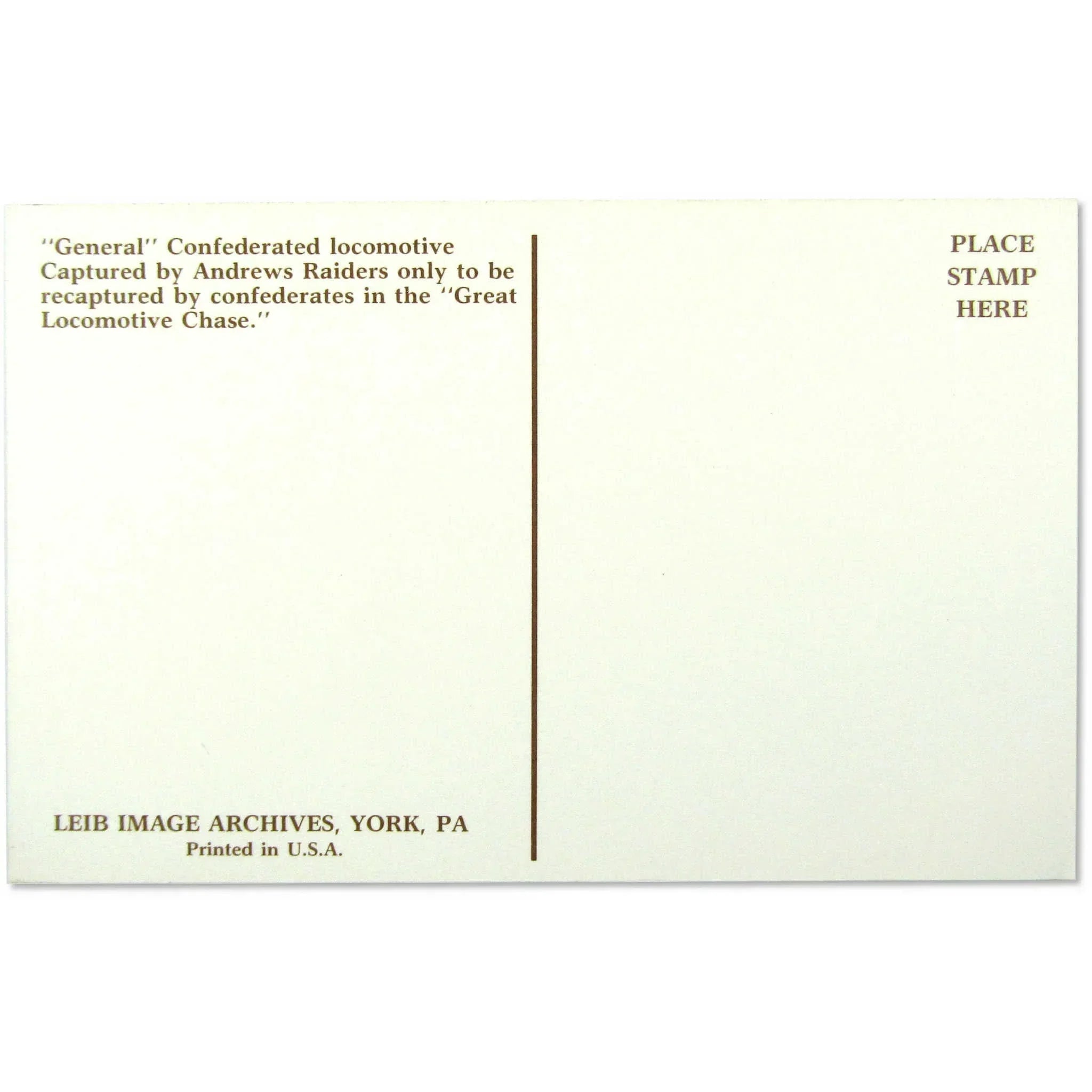 Postcard Confederated Locomotive The General Unposted SKU:OPC130