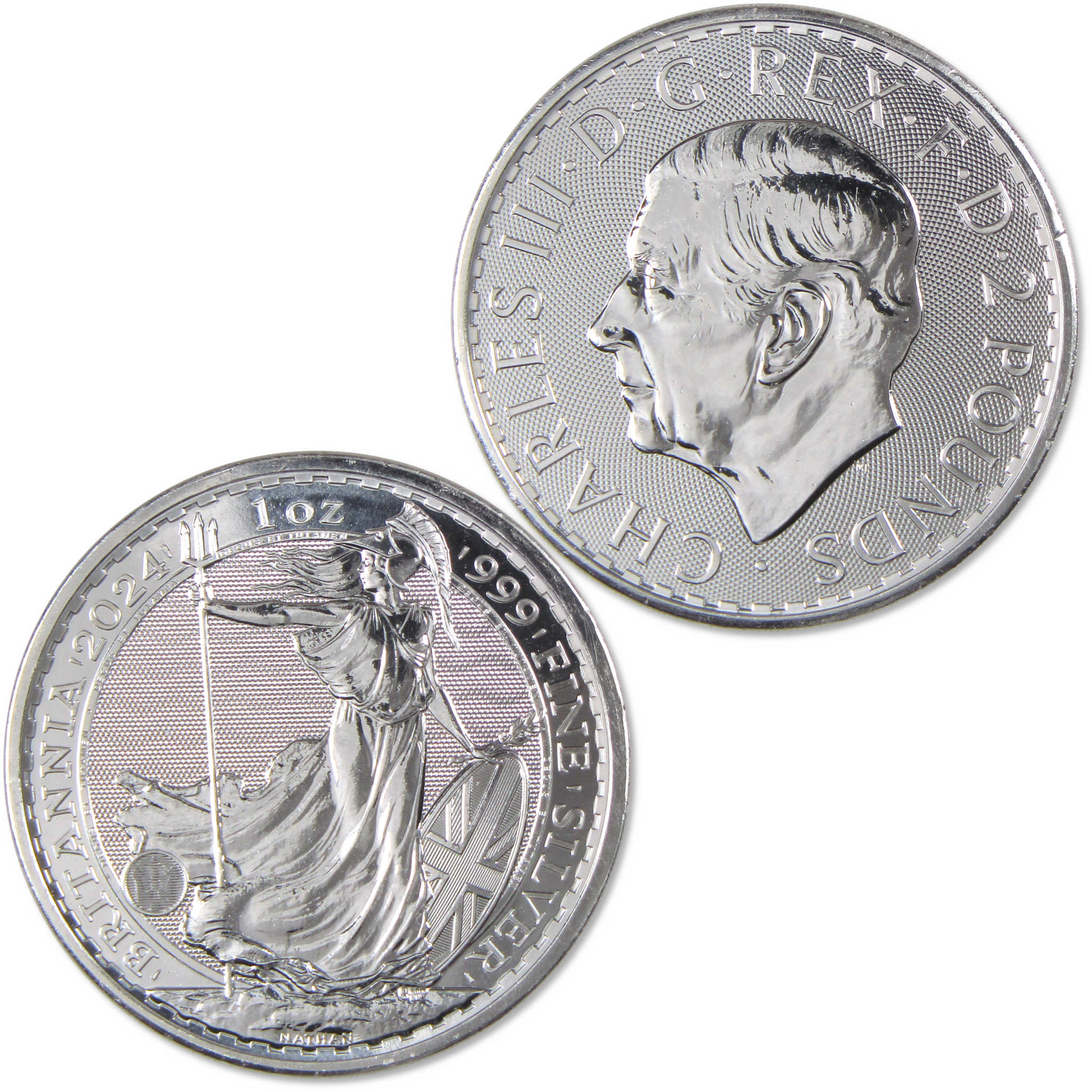 2024 UK Britannia BU Brilliant Uncirculated 1 oz .999 Silver £2 Coin