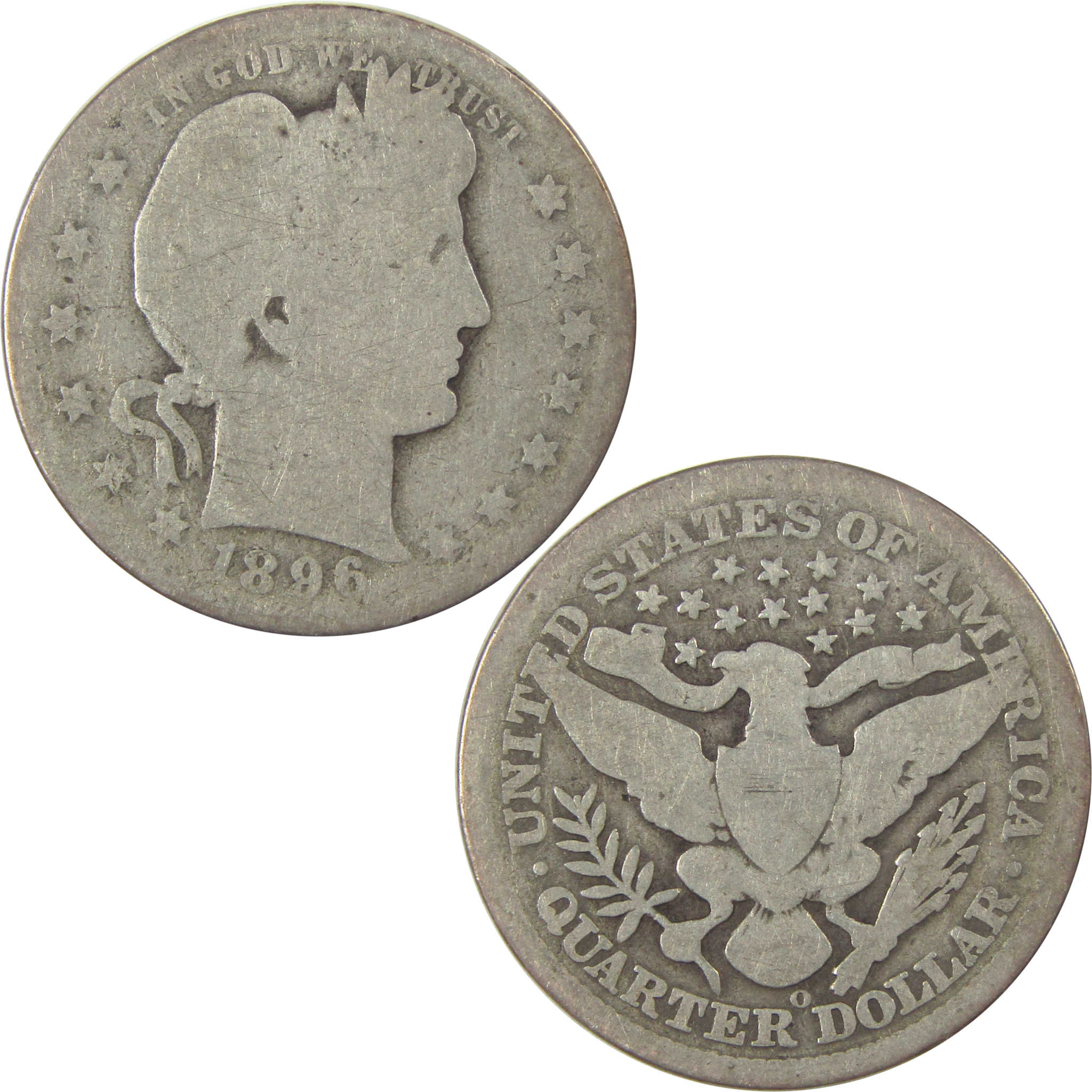 1896 O Barber Quarter AG About Good Silver 25c Coin SKU:I21880