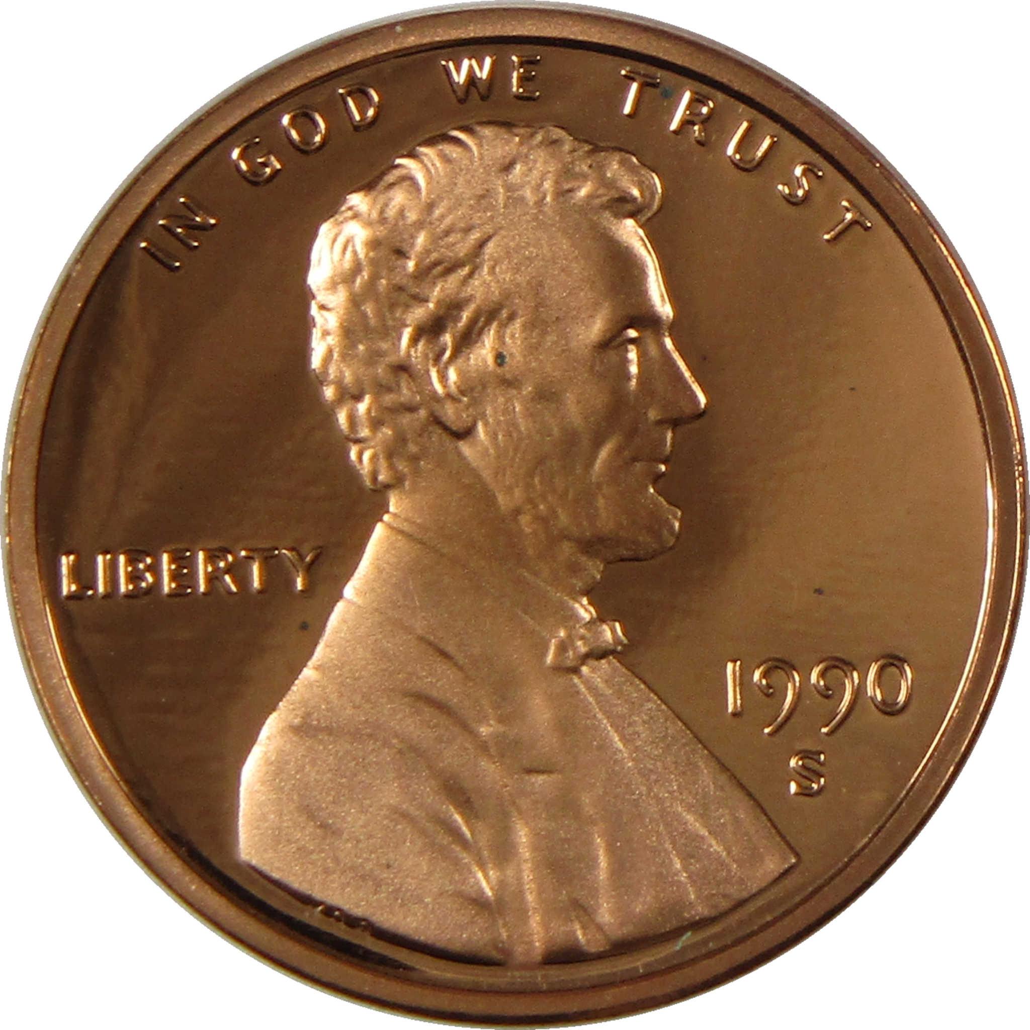 1990 S Lincoln Memorial Cent Penny Proof 1c Coin Collectible