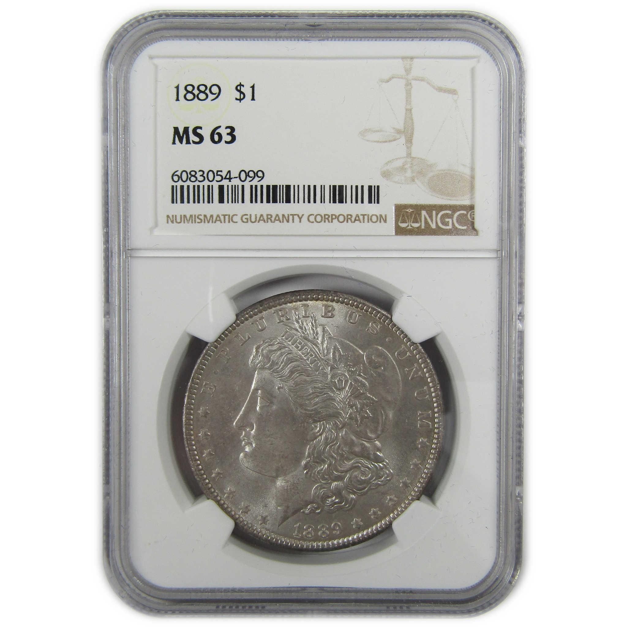 1889 Morgan Silver Dollar MS 63 NGC Uncirculated $1 Coin SKU:CP355 - Morgan coin - Morgan silver dollar - Morgan silver dollar for sale - Profile Coins & Collectibles