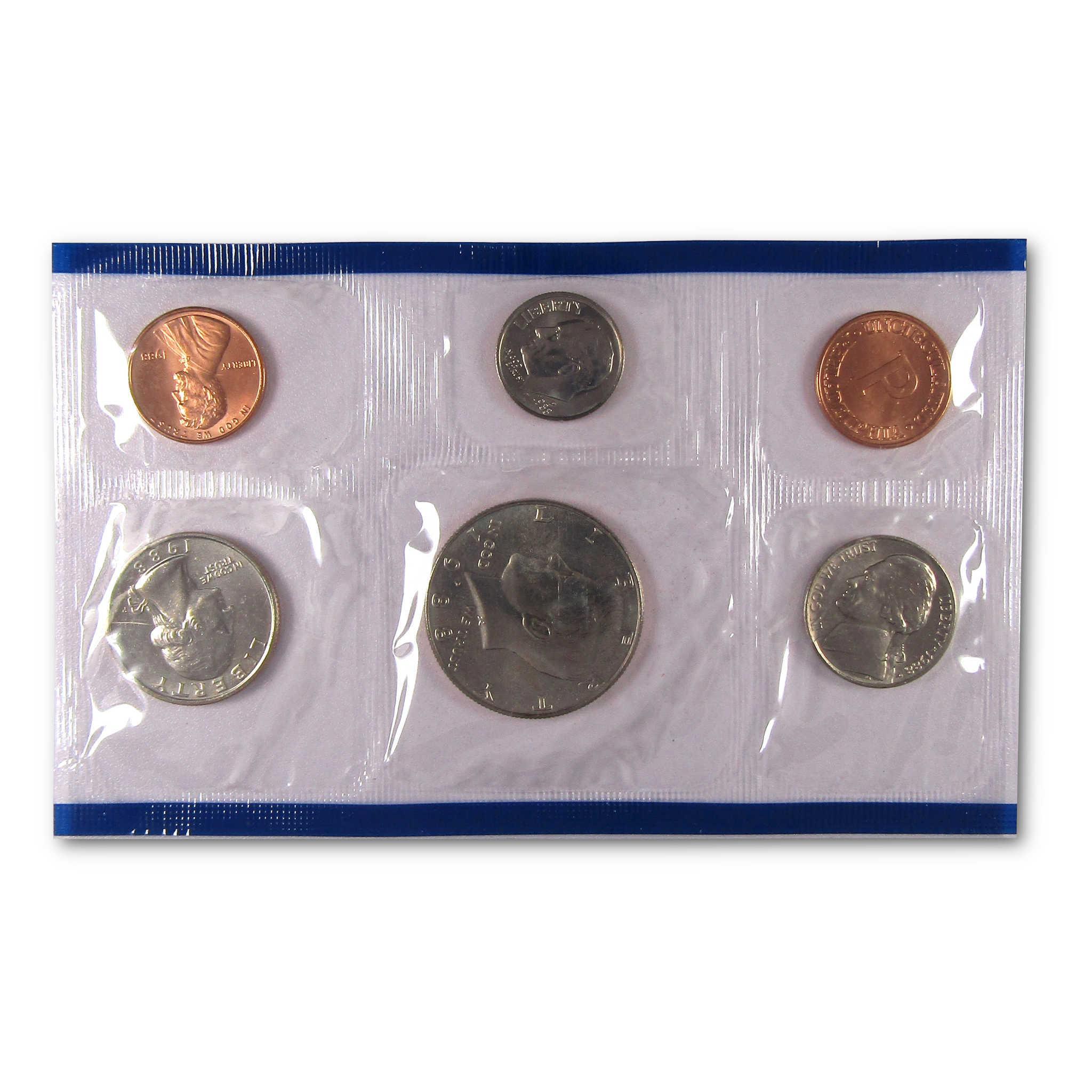Uncirculated US coin set in protective plastic holder, collectible coins display