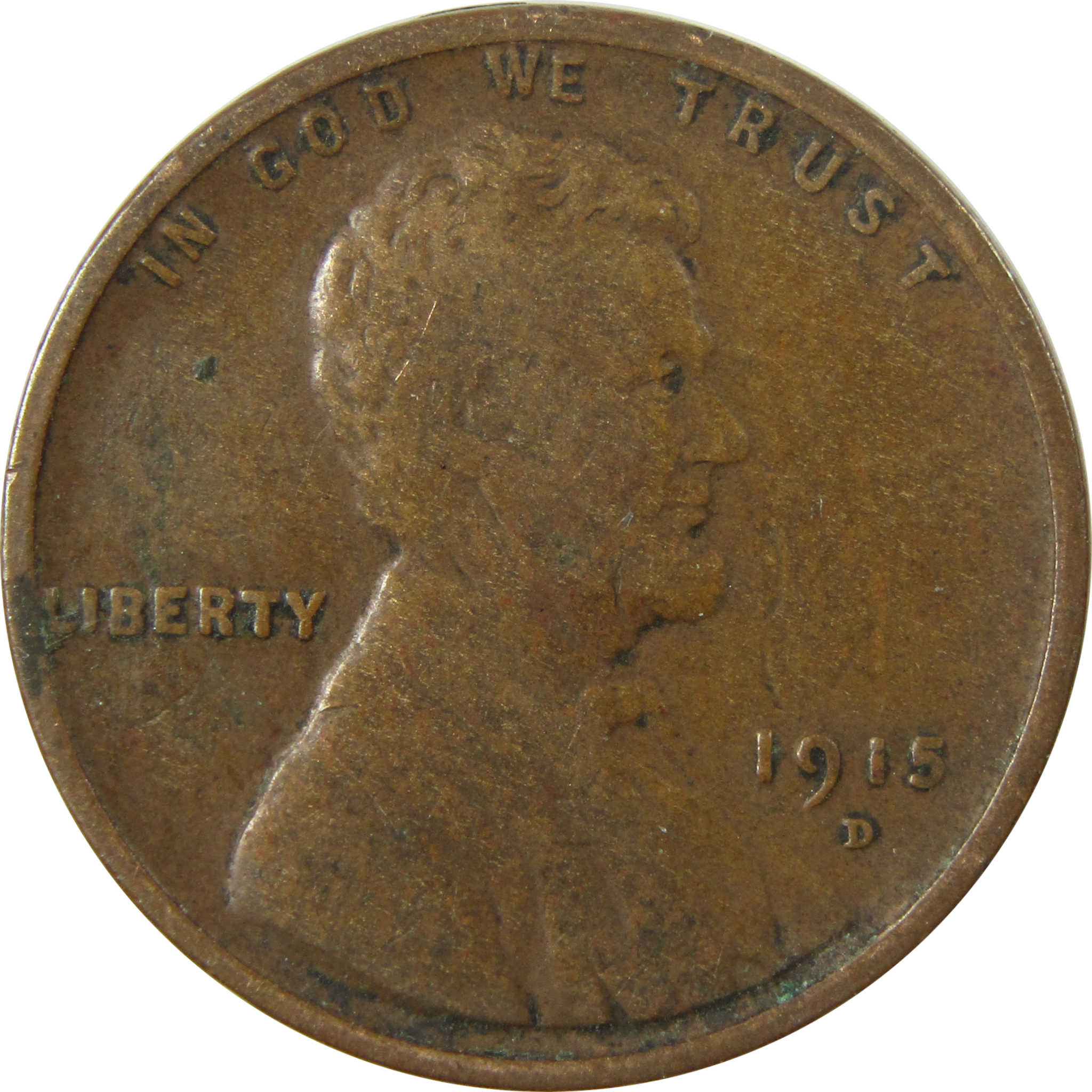 1915 D Lincoln Wheat Cent VG Very Good Penny 1c Coin SKU:I26835