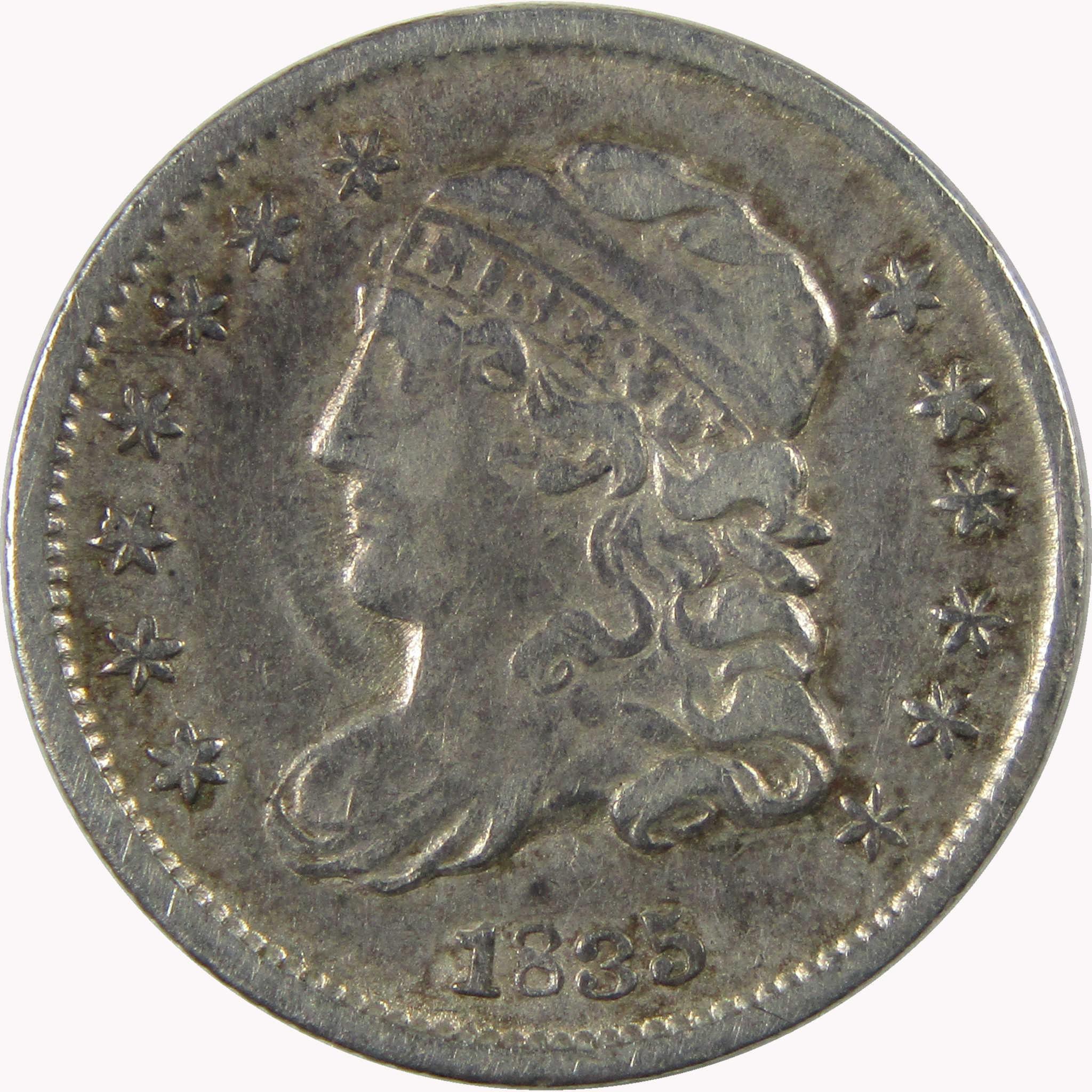 1835 Small Date and 5C Capped Bust Silver Half Dime XF SKU:I26915