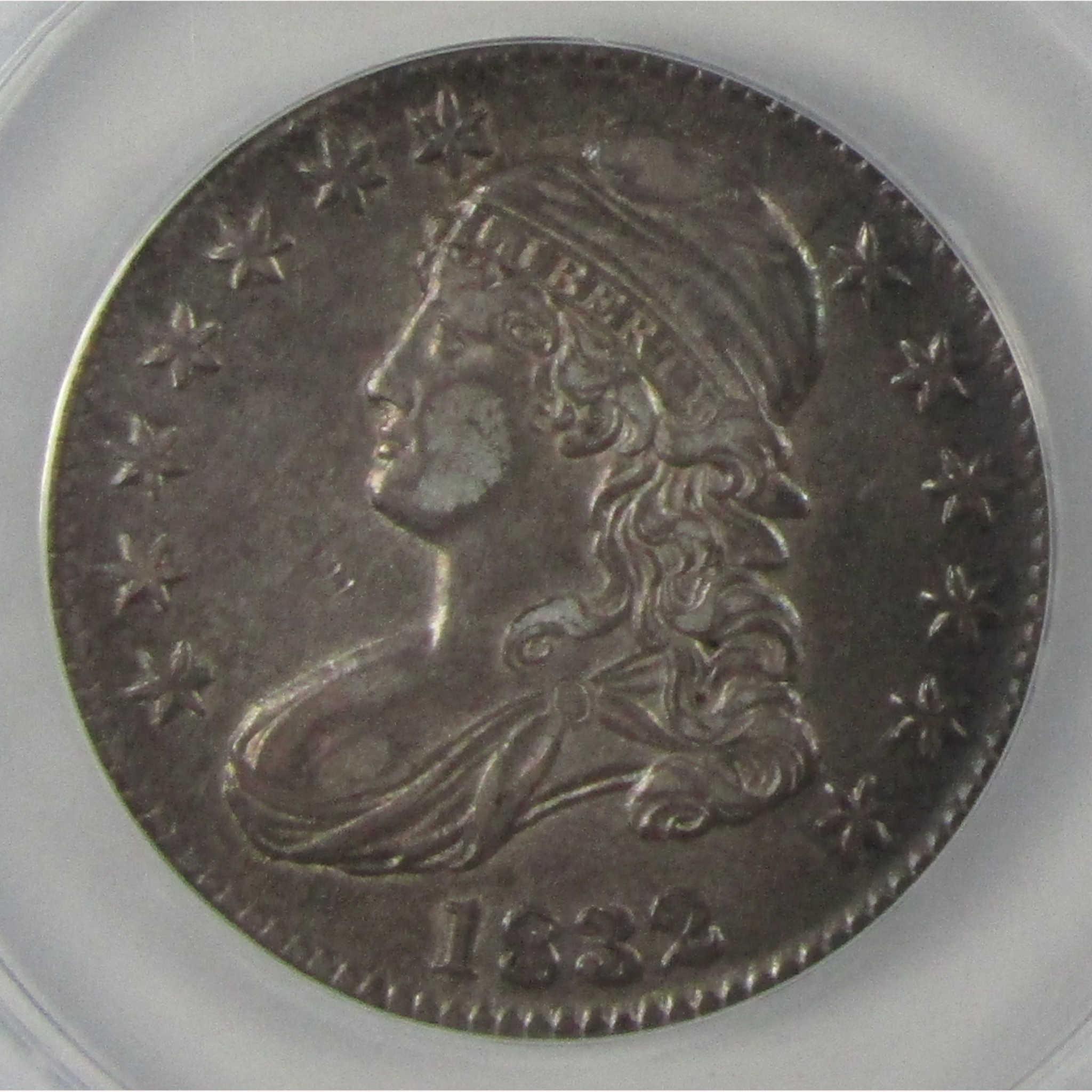 1832 Large Letters O-101a Capped Bust Silver Half Dollar EF 45 ANACS