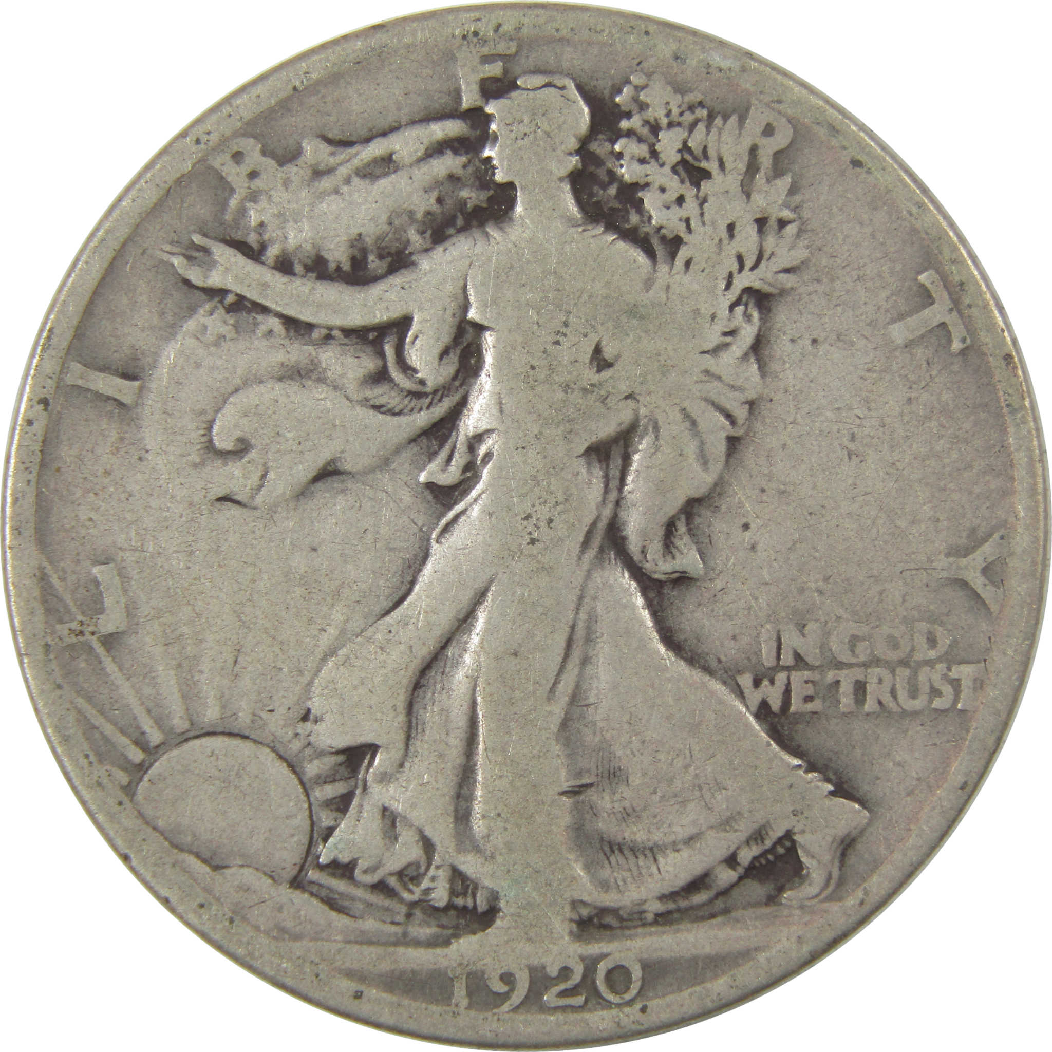 1920 D Liberty Walking Silver Half Dollar VG Very Good Coin SKU:I24151