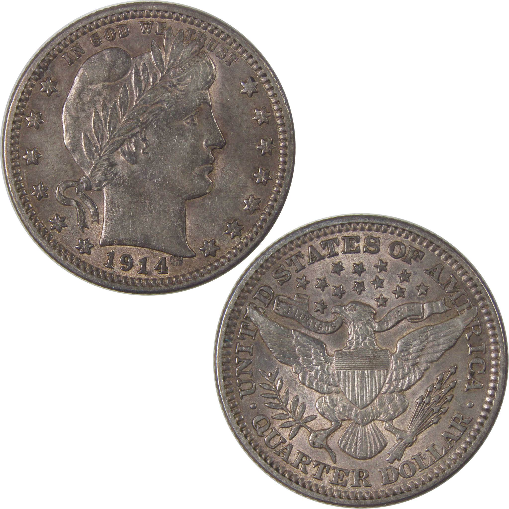 1914 Barber Quarter CH AU Choice About Uncirculated Silver SKU:I18051