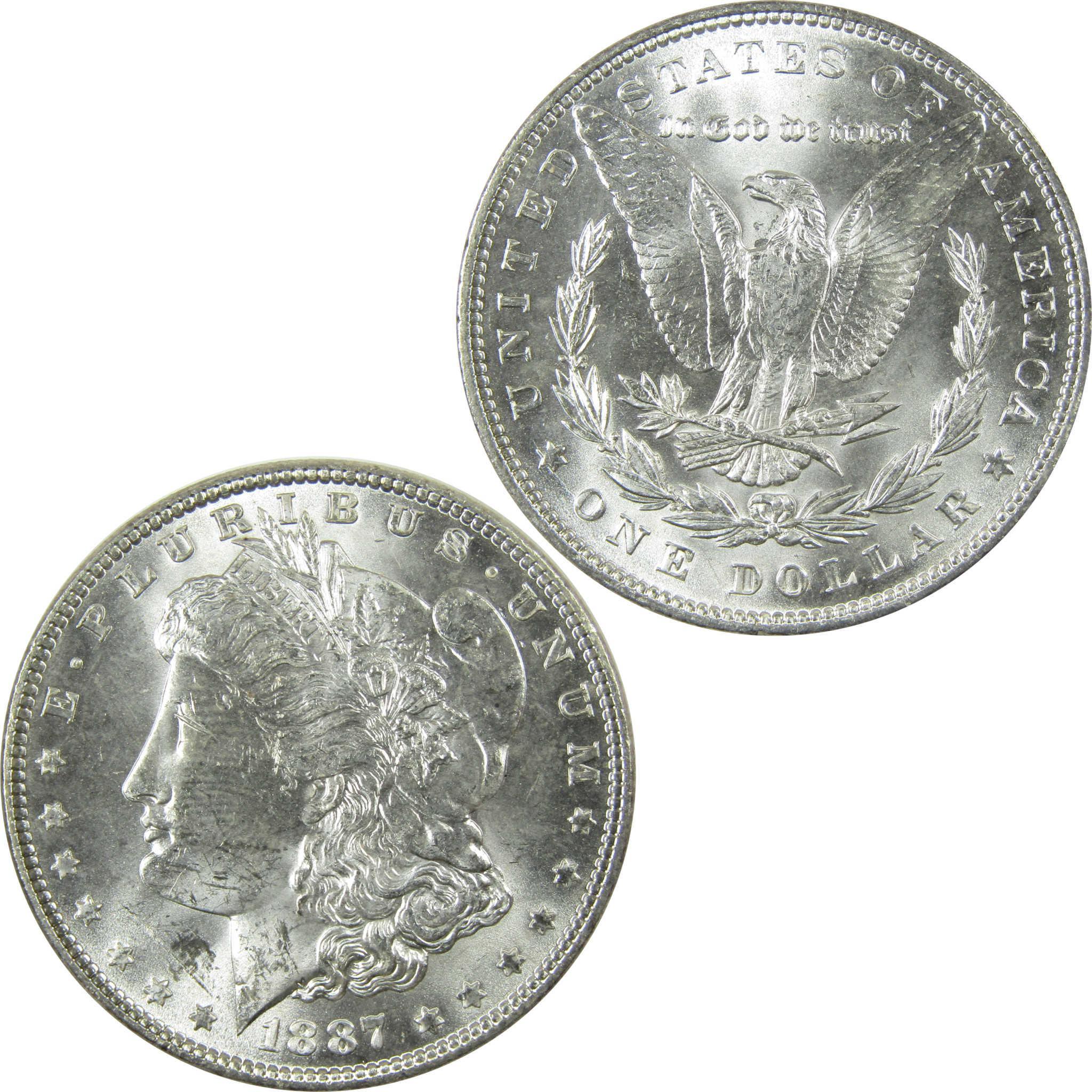 1887 Morgan Silver Dollar Uncirculated Mint State $1 Coin SKU:I24541 - Morgan coin - Morgan silver dollar - Morgan silver dollar for sale - Profile Coins & Collectibles
