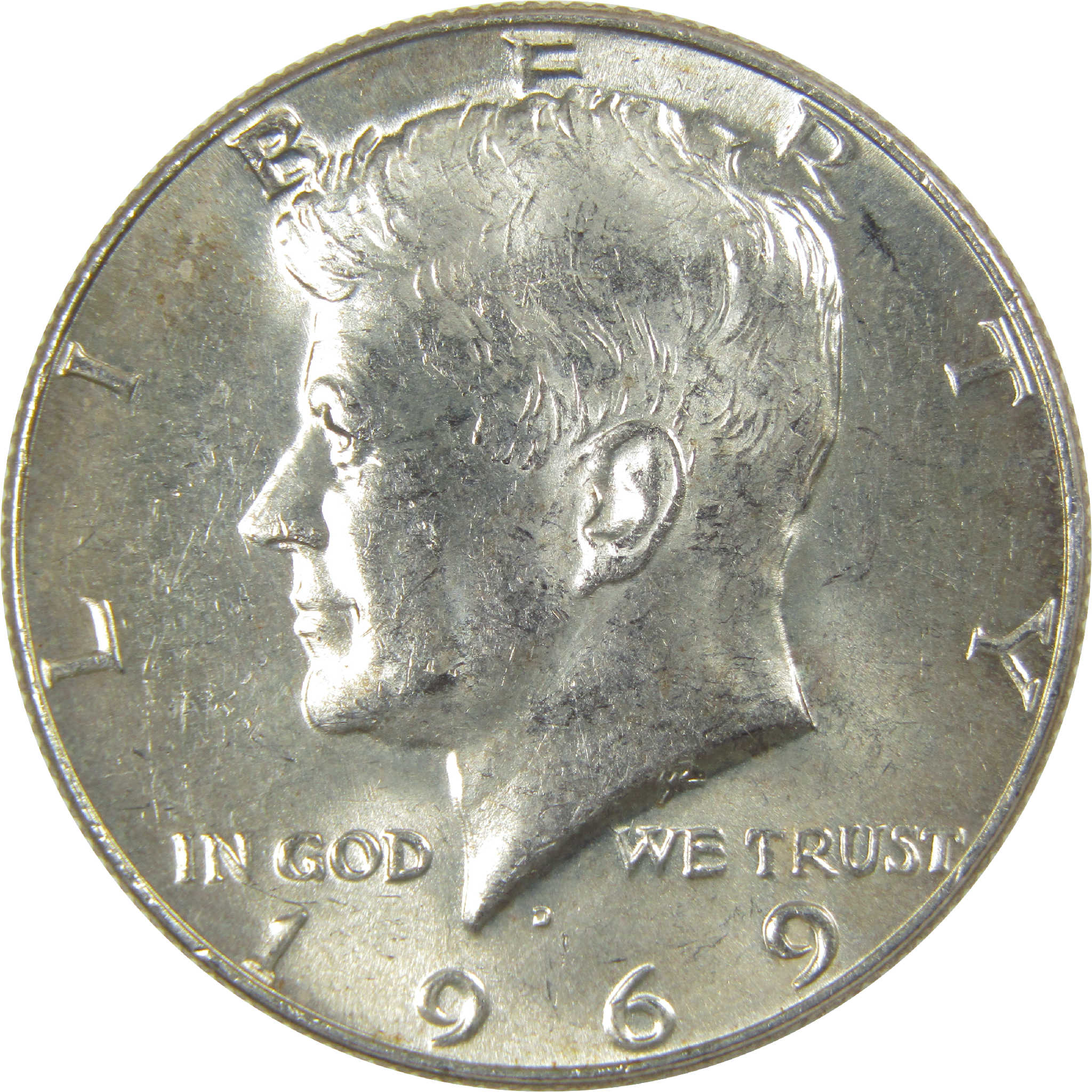 1969 D Kennedy Half Dollar Circulated Silver Clad 50c Coin Collectible