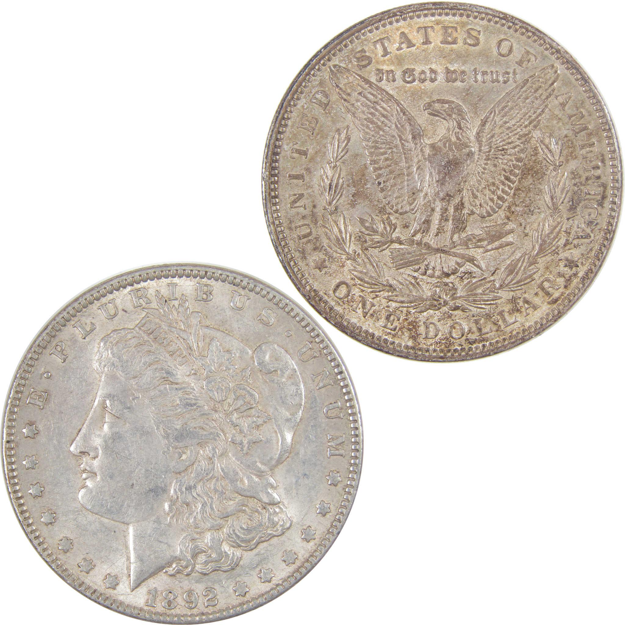1892 Morgan Dollar AU About Uncirculated Silver $1 Coin SKU:I16770 - Morgan coin - Morgan silver dollar - Morgan silver dollar for sale - Profile Coins & Collectibles