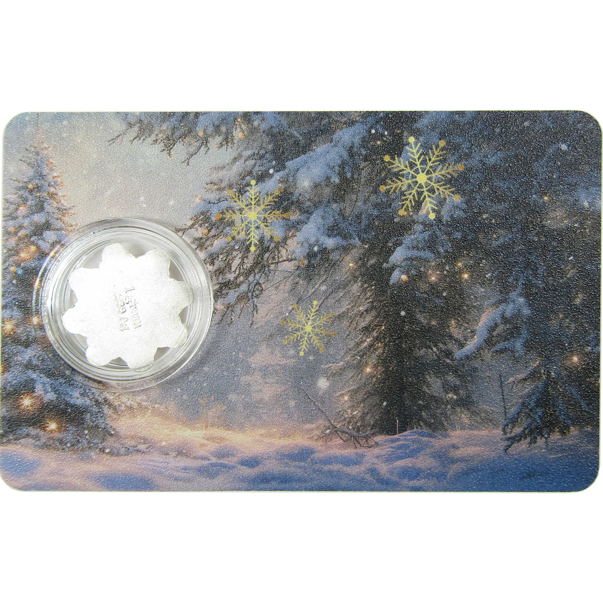 Happy Holidays Polar Bears 1/10 g .999 Silver Bar Collectible