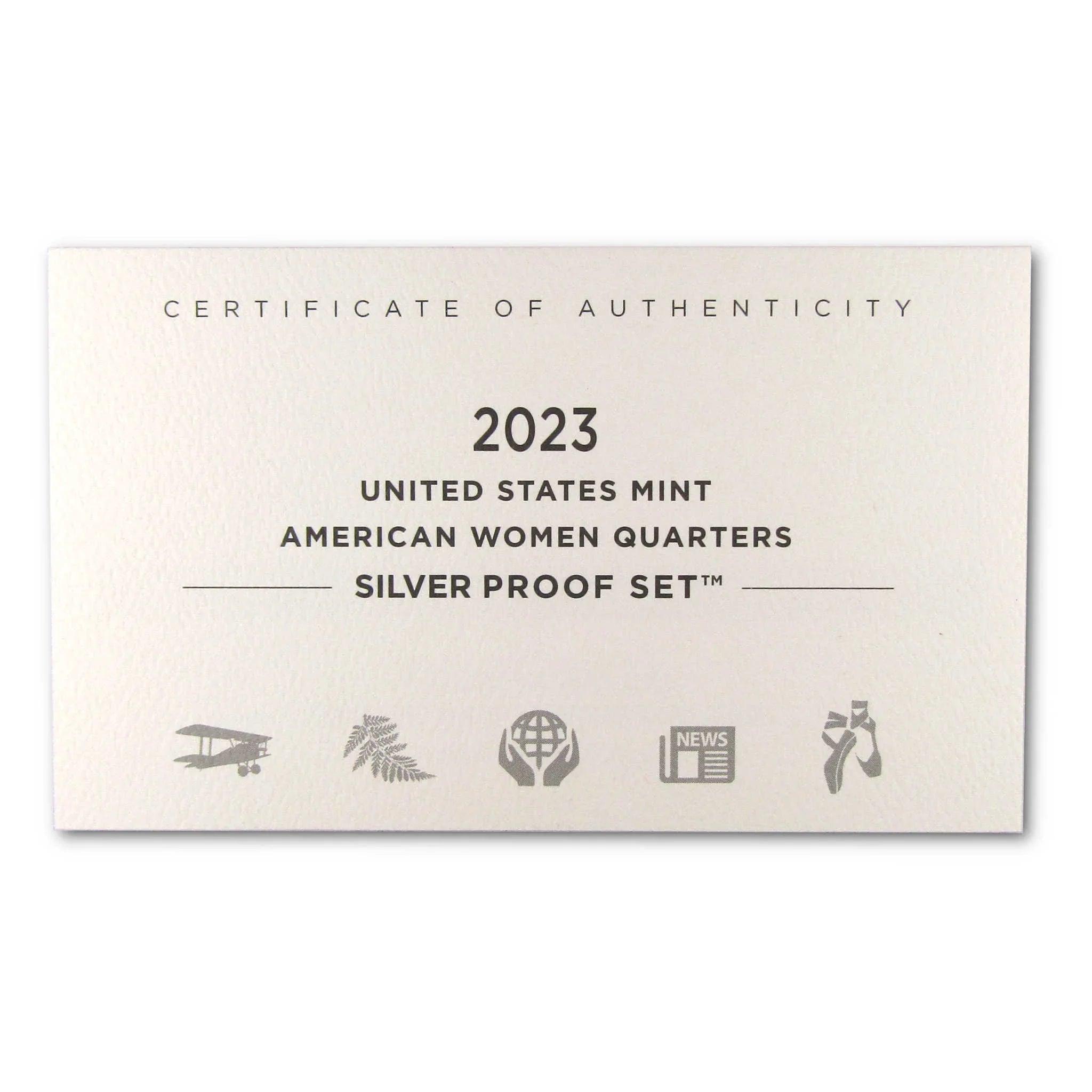 2023 United States Mint American Women Quarters Silver Proof Set certificate of authenticity