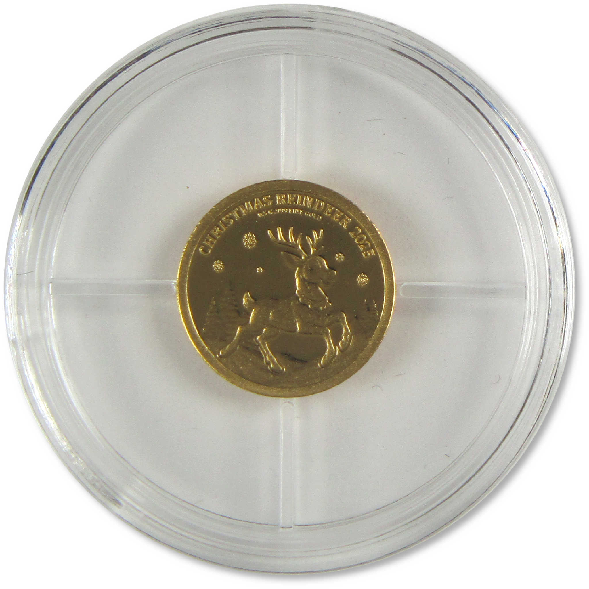 Christmas Reindeer 100 Franc CFA 1/2 g Gold Proof 2025 Congo COA