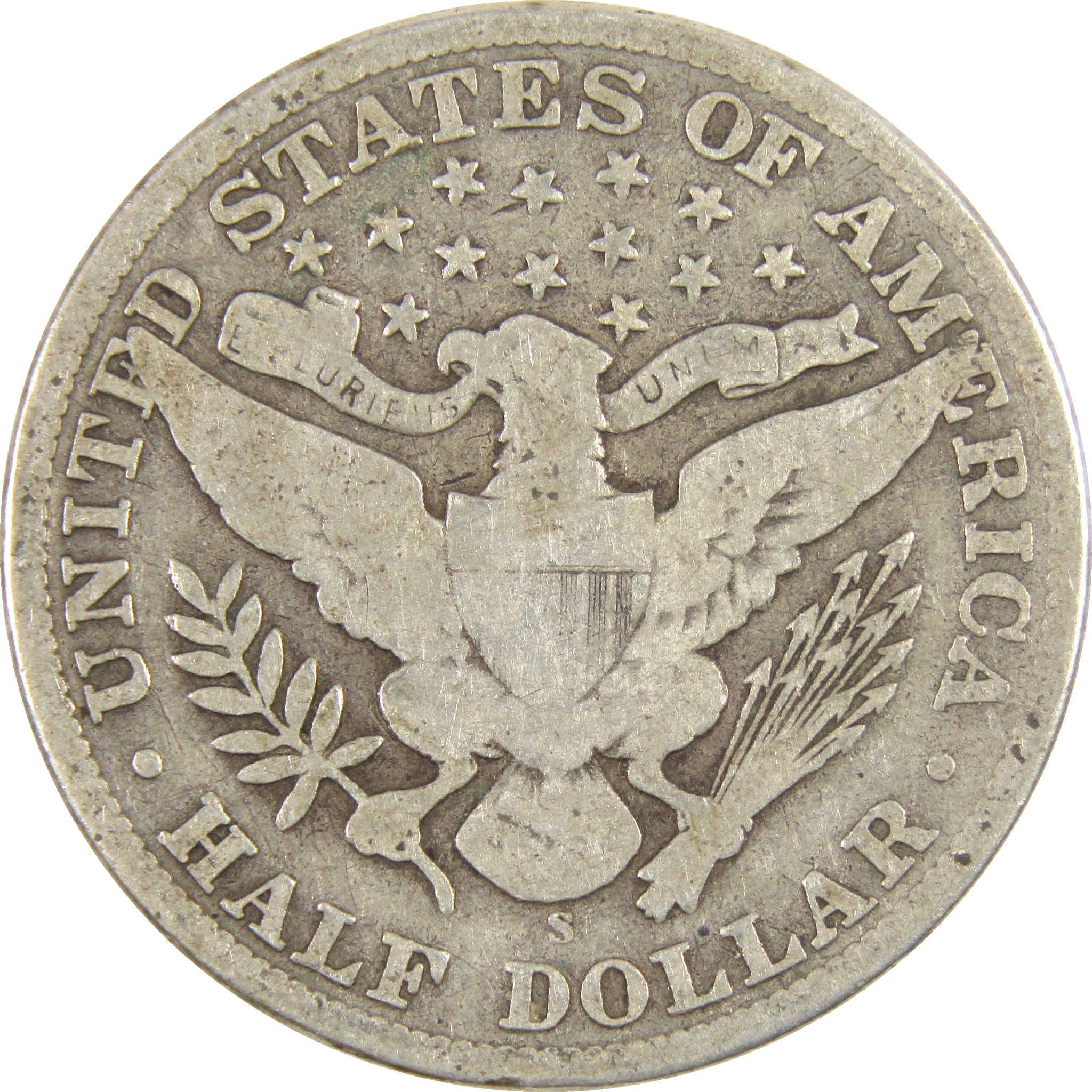 1909 S Barber Half Dollar G Good Silver 50c Coin