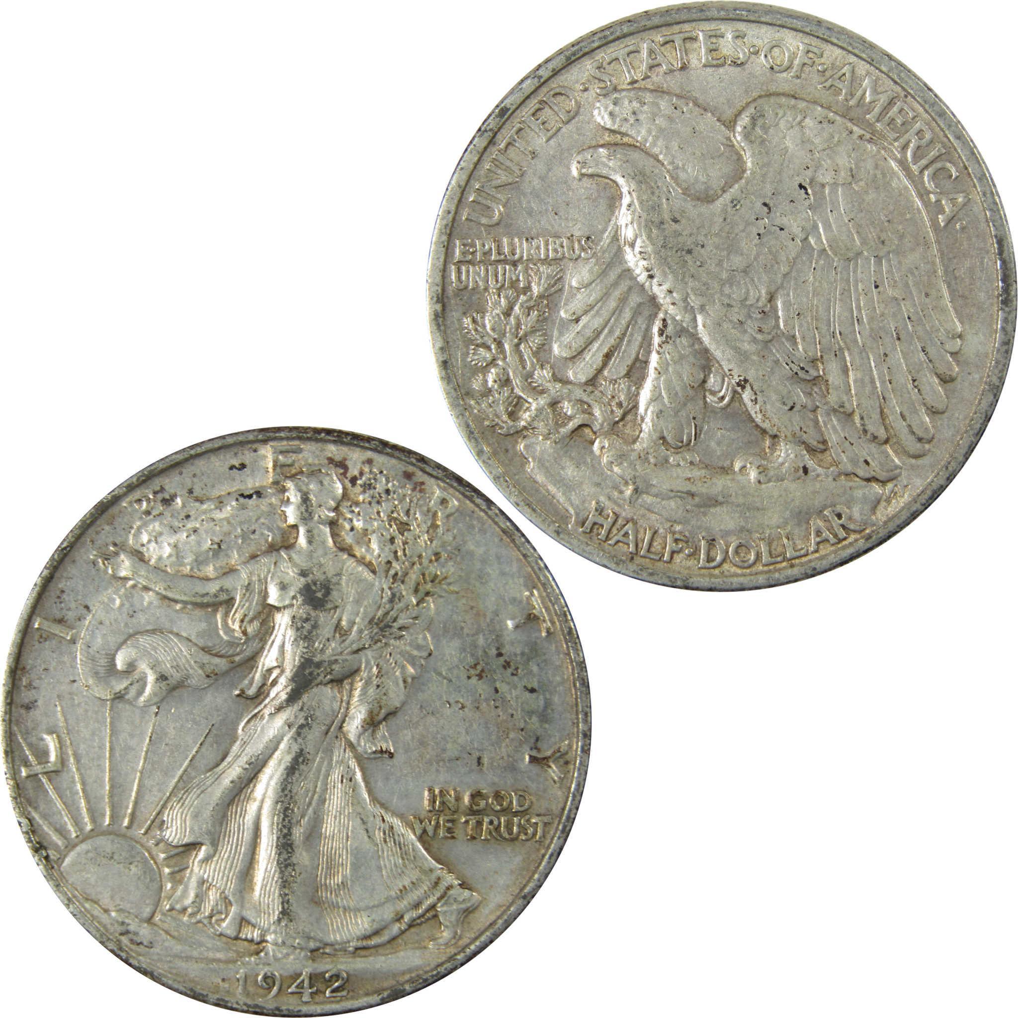 1942 Liberty Walking Silver Half Dollar XF EF Extremely Fine SKU:CP533