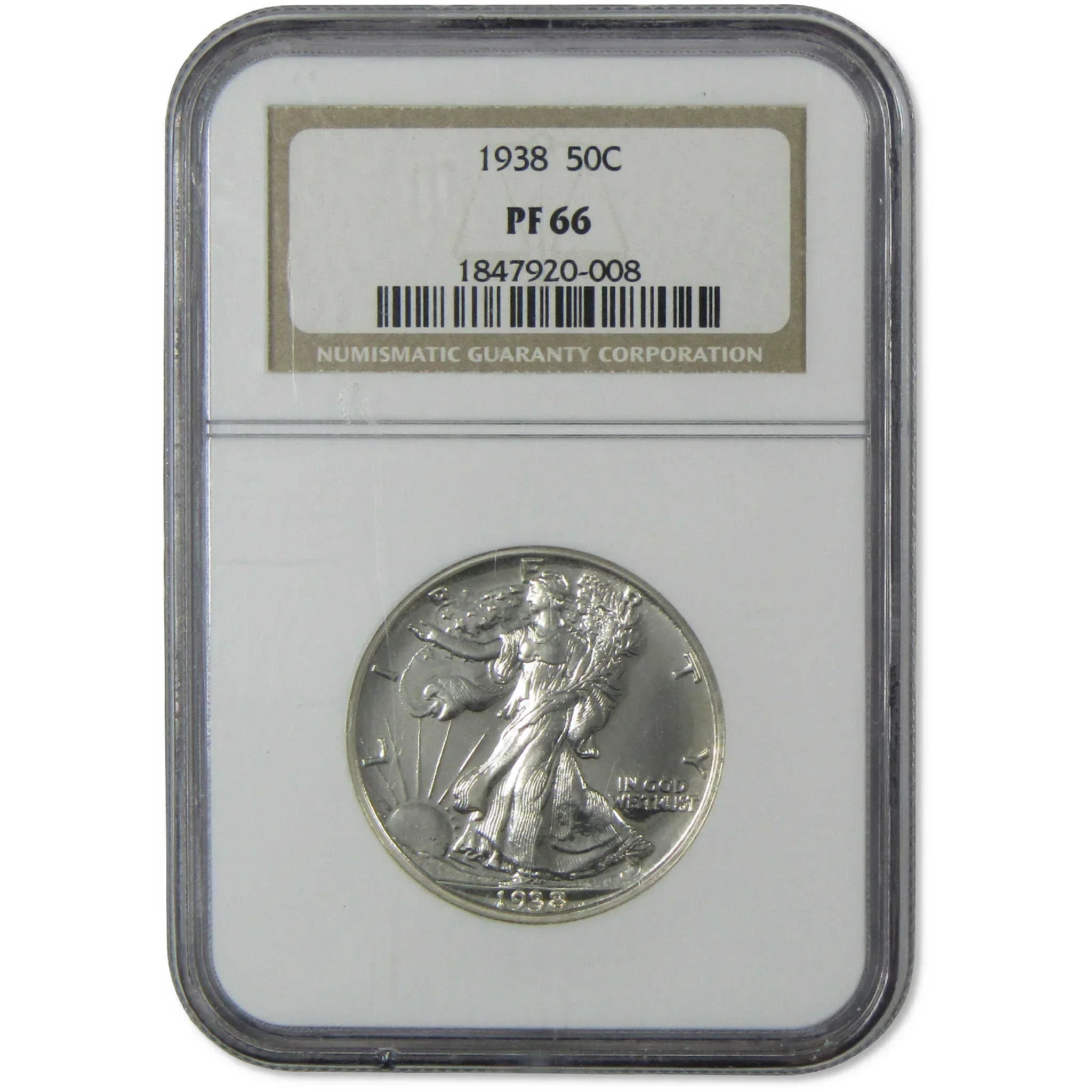 1938 Liberty Walking Silver Half Dollar PF 66 NGC Proof 50c Coin