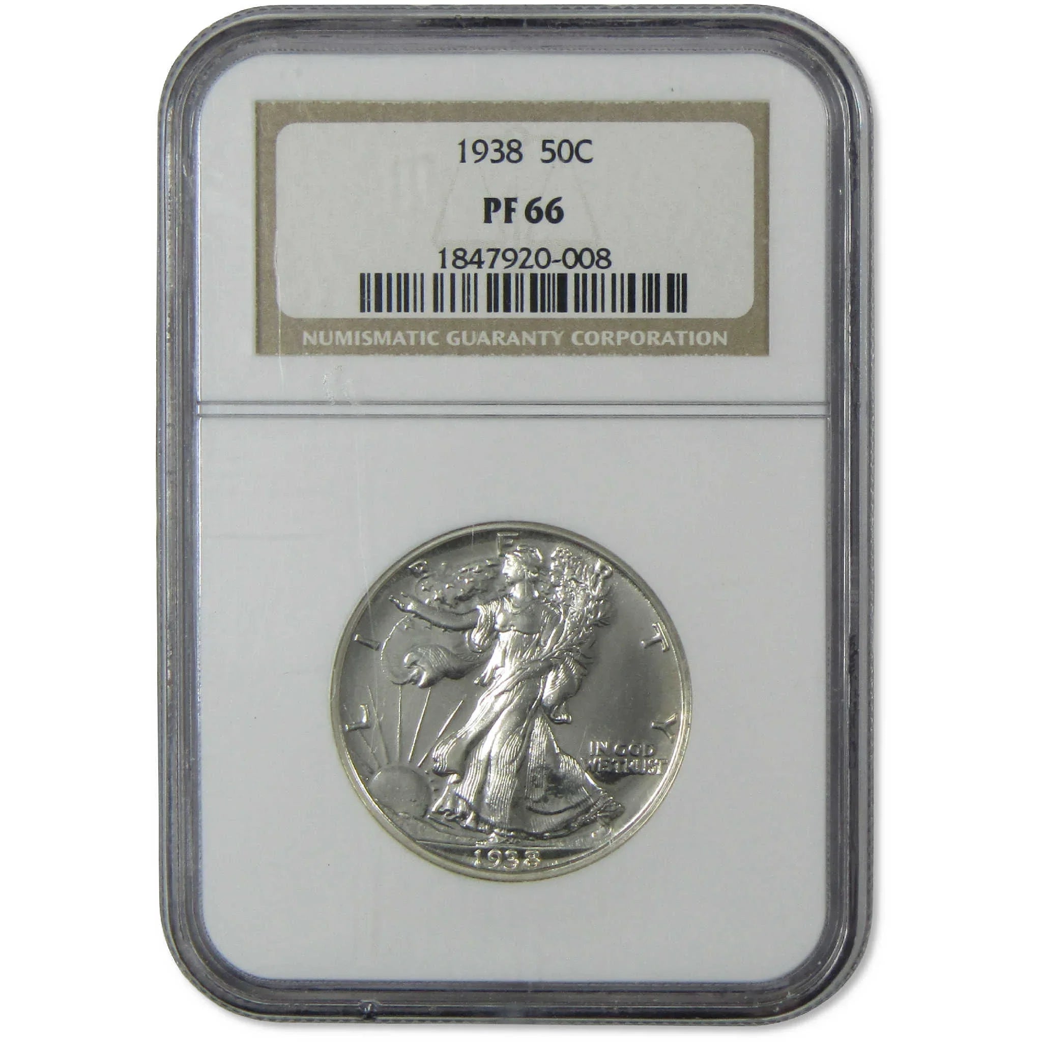 1938 Liberty Walking Silver Half Dollar PF 66 NGC Proof 50c Coin