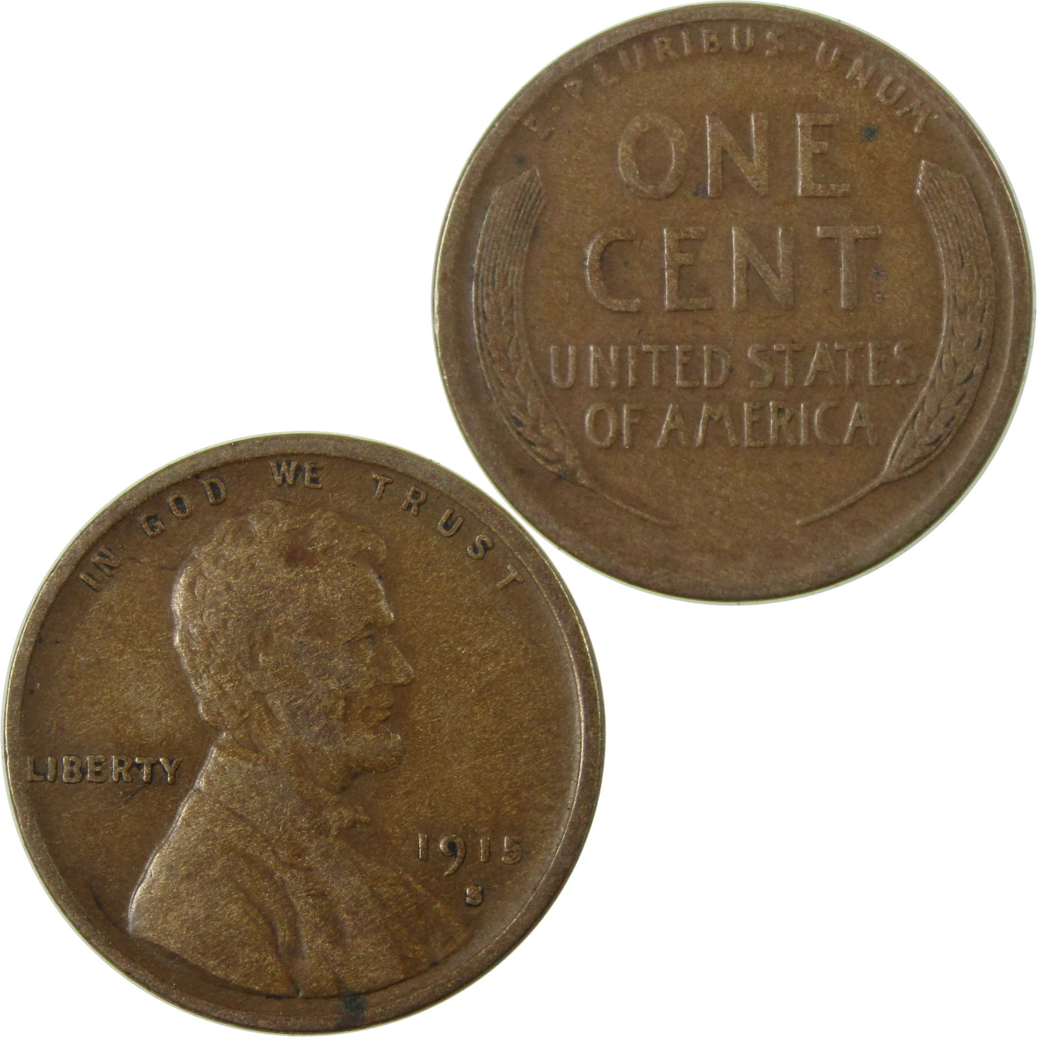 1915 S Lincoln Wheat Cent VF Very Fine Penny 1c Coin SKU:I28129