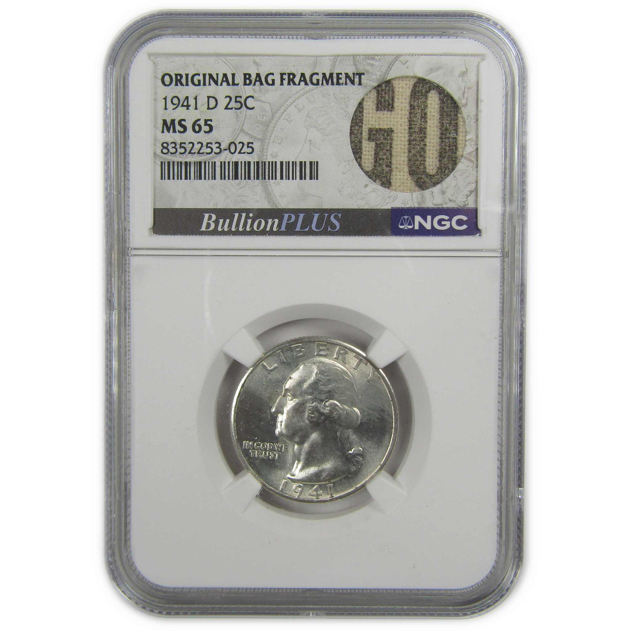 1941 D Washington Quarter MS 65 NGC Silver Bag Fragment SKU:I20602