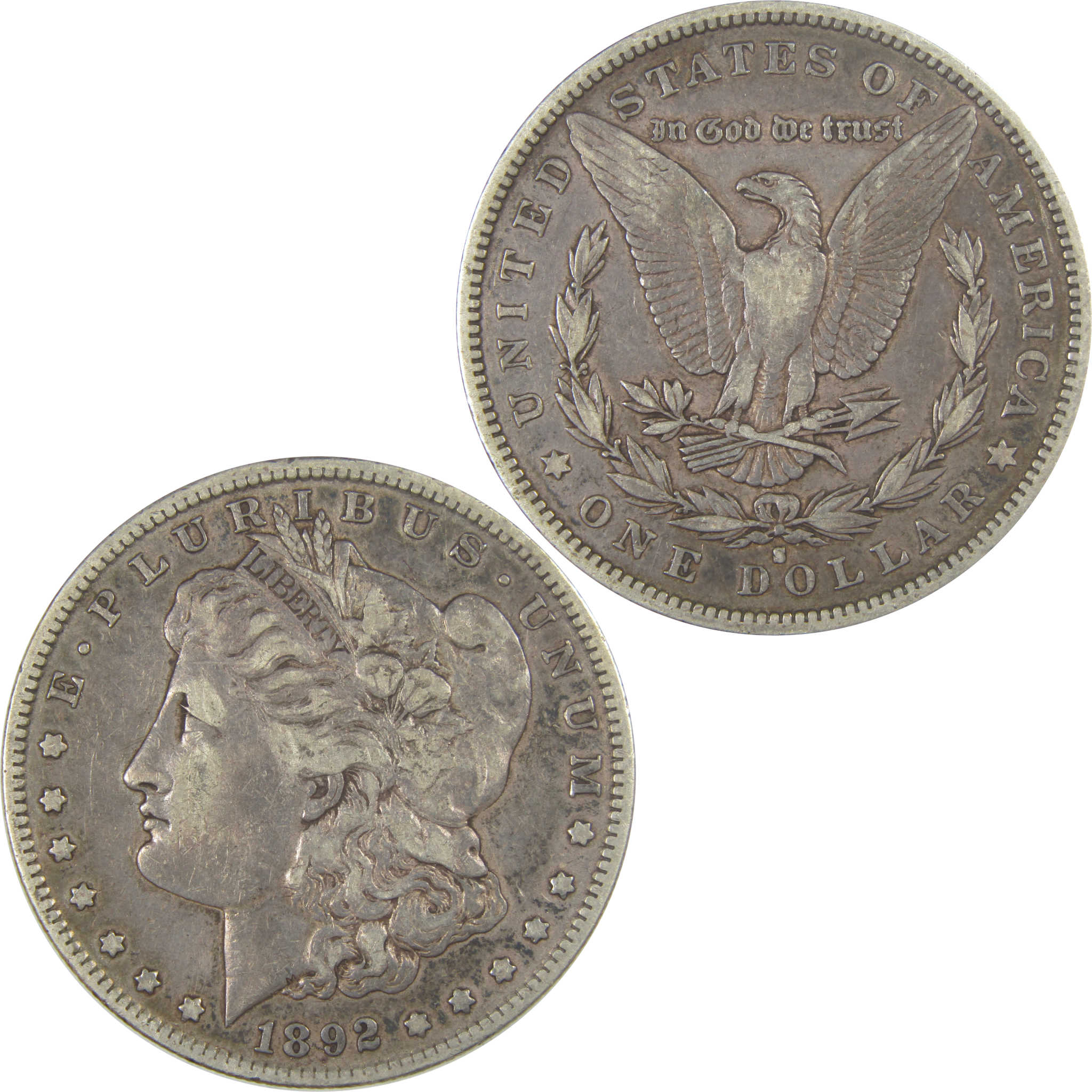 1892 S Morgan Dollar VF Very Fine Silver $1 Coin SKU:CPC1040 - Morgan coin - Morgan silver dollar - Morgan silver dollar for sale - Profile Coins & Collectibles