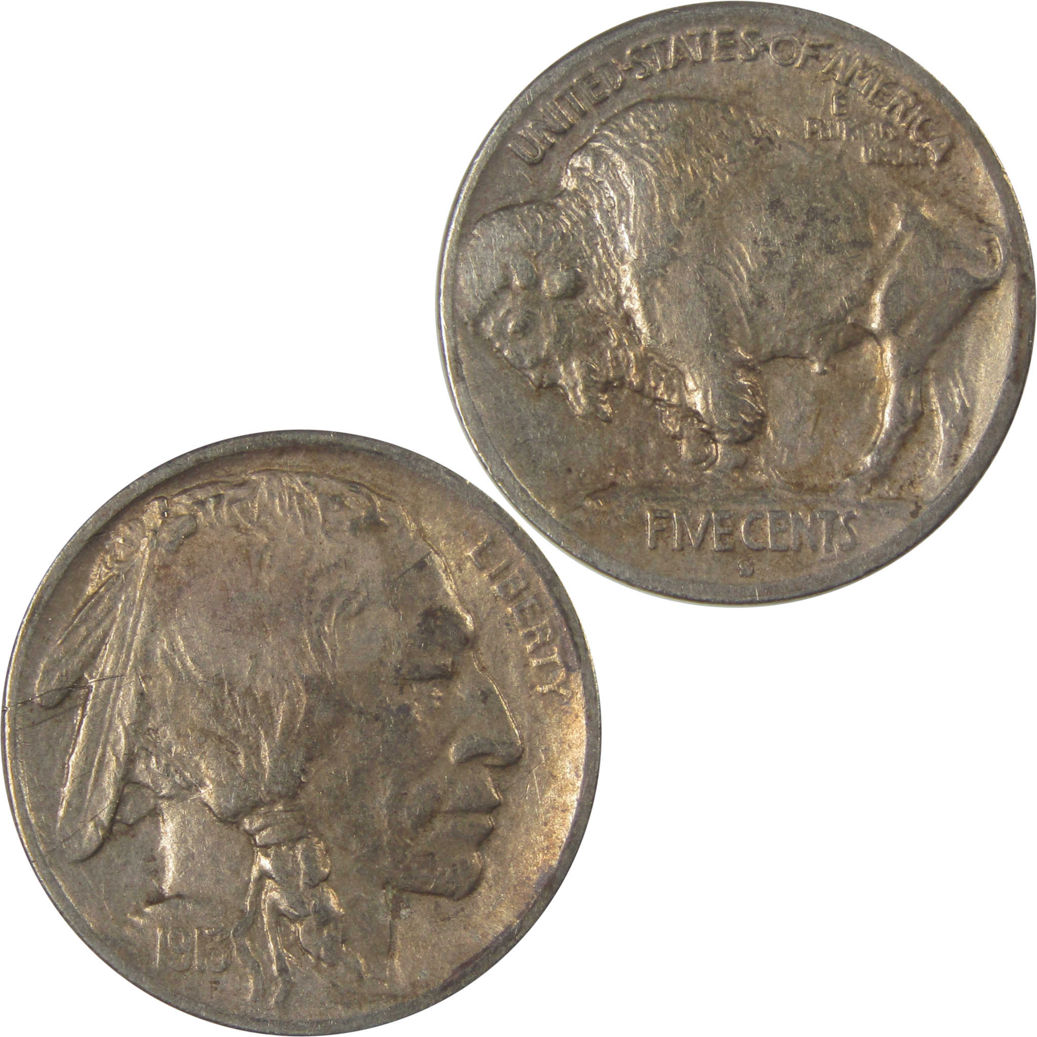 1913 S Type 1 Buffalo Nickel VF Very Fine Details 5c Coin SKU:I22881