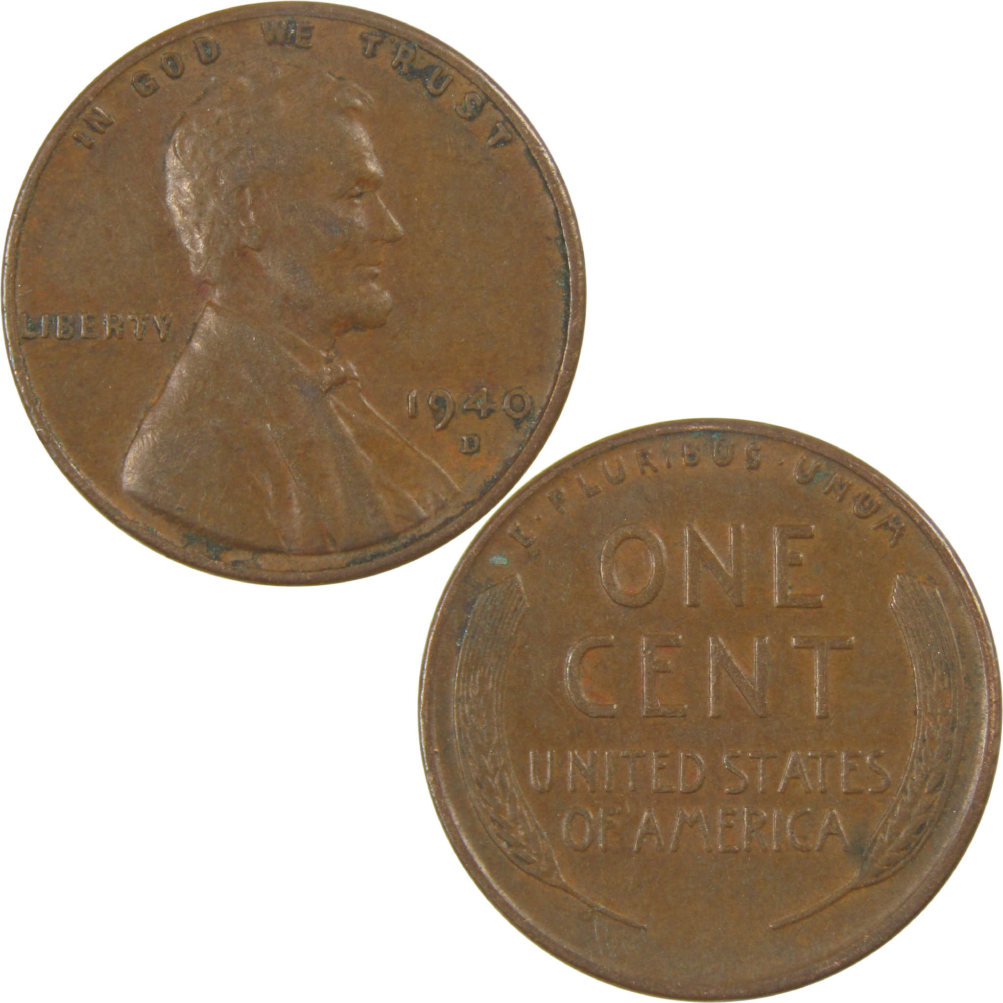 1940 D Lincoln Wheat Cent Circulated Penny 1c Coin Collectible