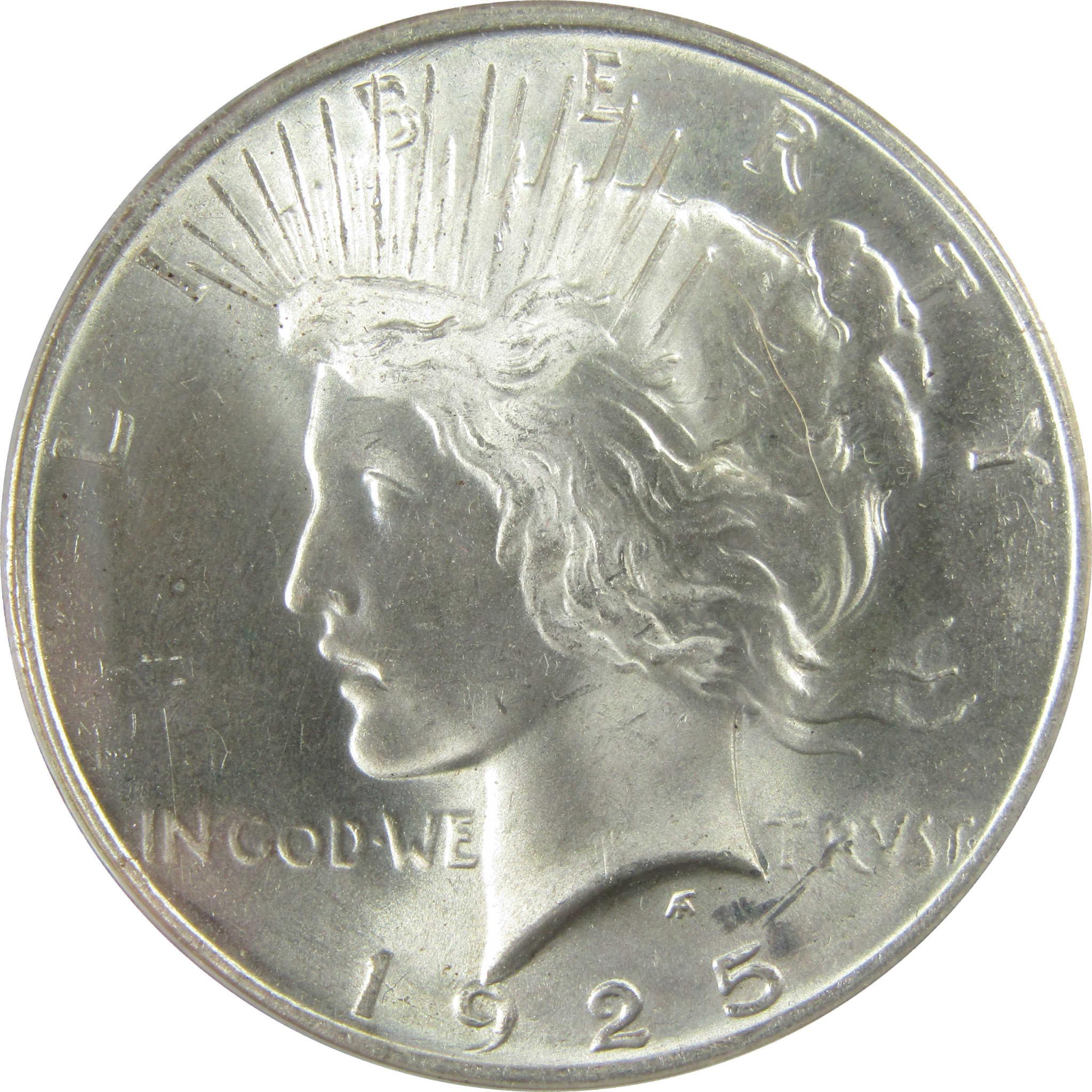 1925 Peace Silver Dollar MS 64 ANACS Uncirculated $1 Coin SKU:I28065