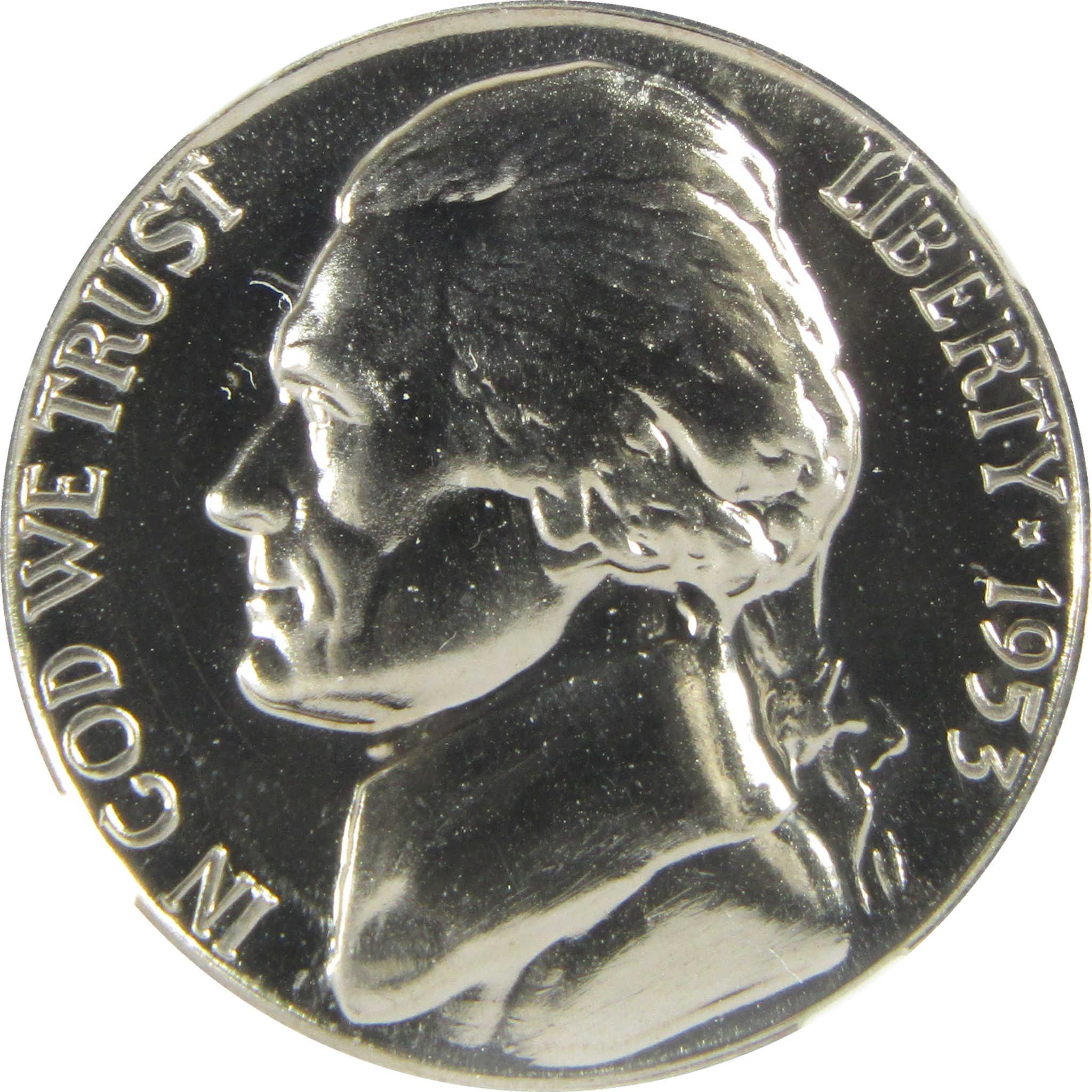 1953 Jefferson Nickel PF 68 NGC Proof 5c Coin Collectible SKU:I27351
