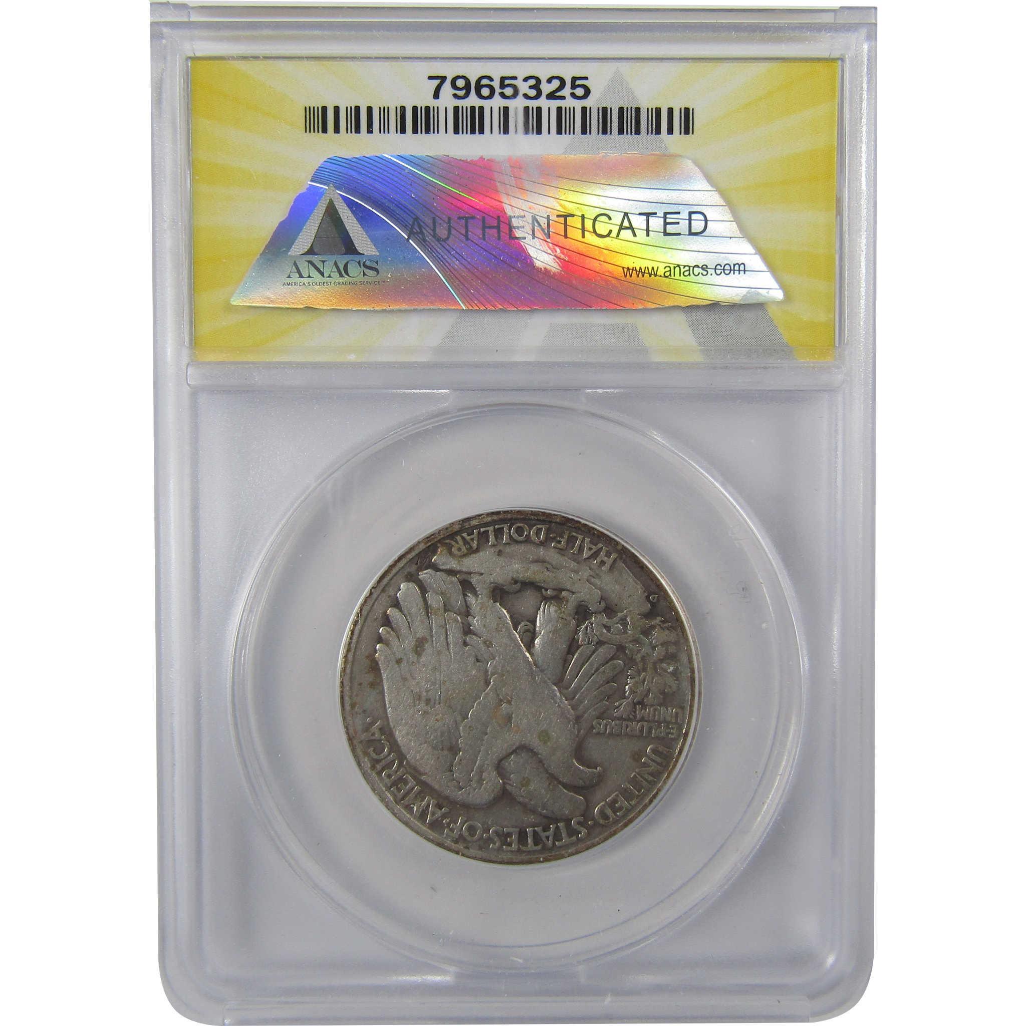 1938 D Liberty Walking Silver 50C VG 10 Details ANACS SKU:I25476