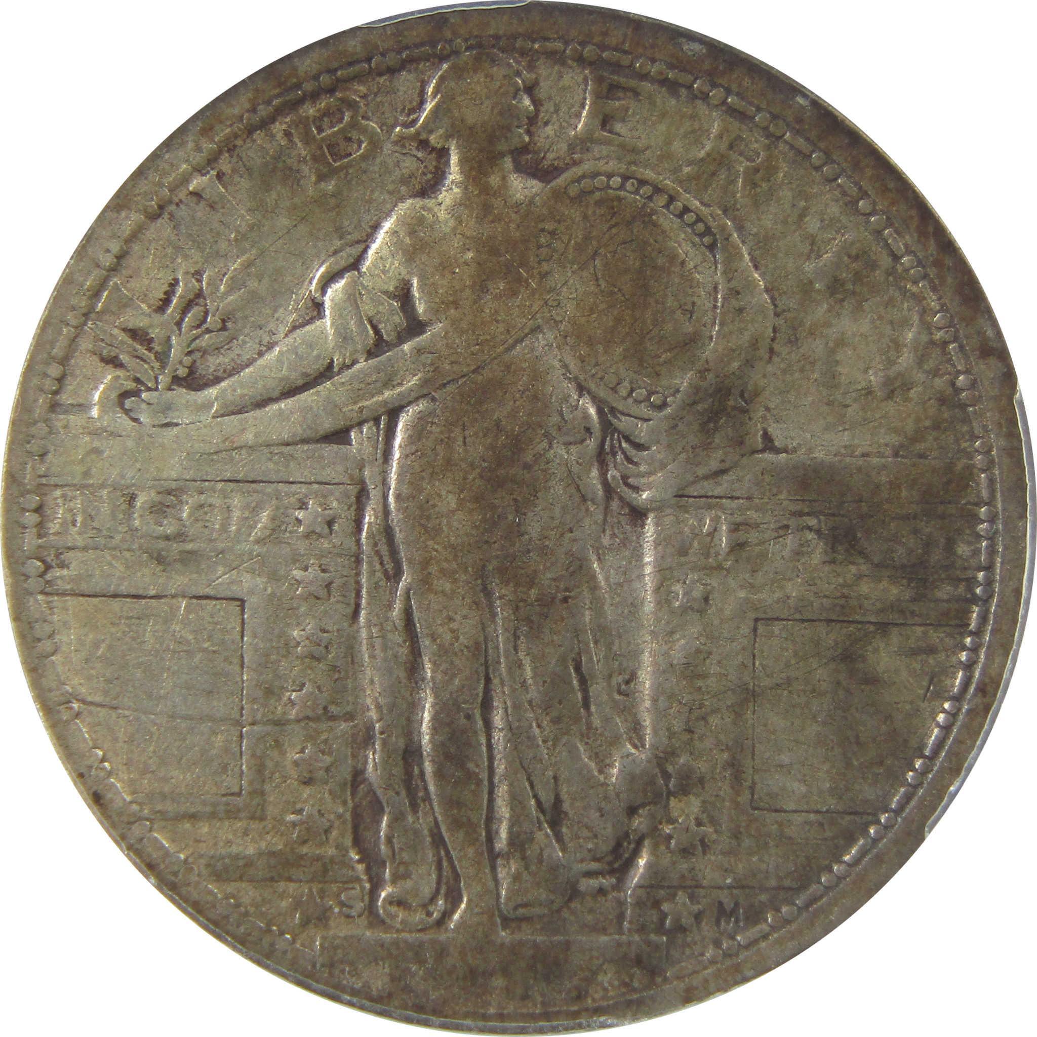 1917 S Type 1 Standing Liberty Quarter VG 8 Details ANACS SKU:I22331