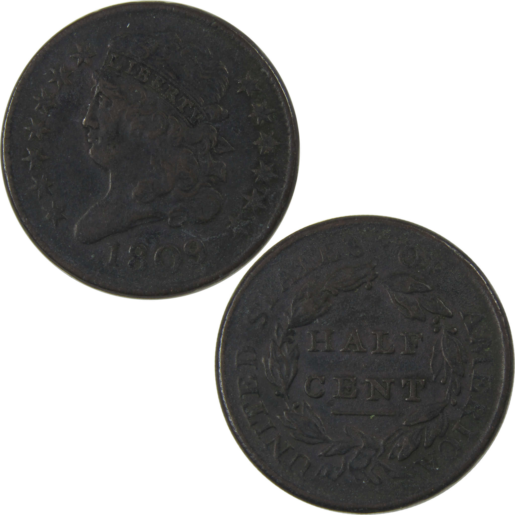 1809 Classic Head Half Cent VF Very Fine Copper SKU:I23838