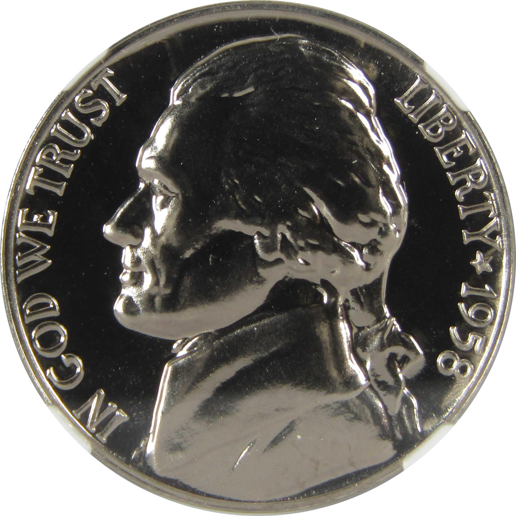 1958 Jefferson Nickel PF 68 NGC Proof 5c Coin Collectible SKU:I27116