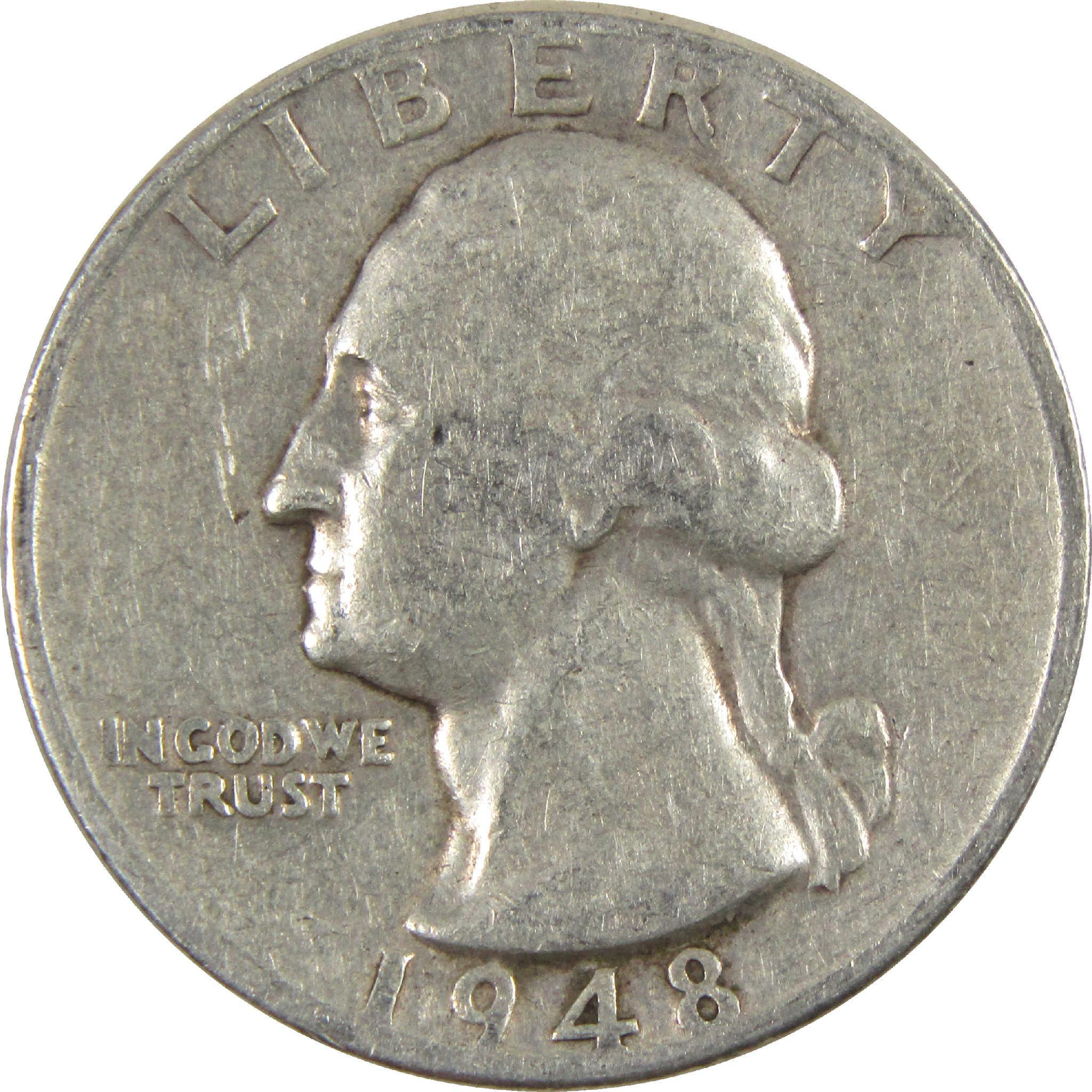 1948 Washington Quarter VG Very Good Silver 25c Coin