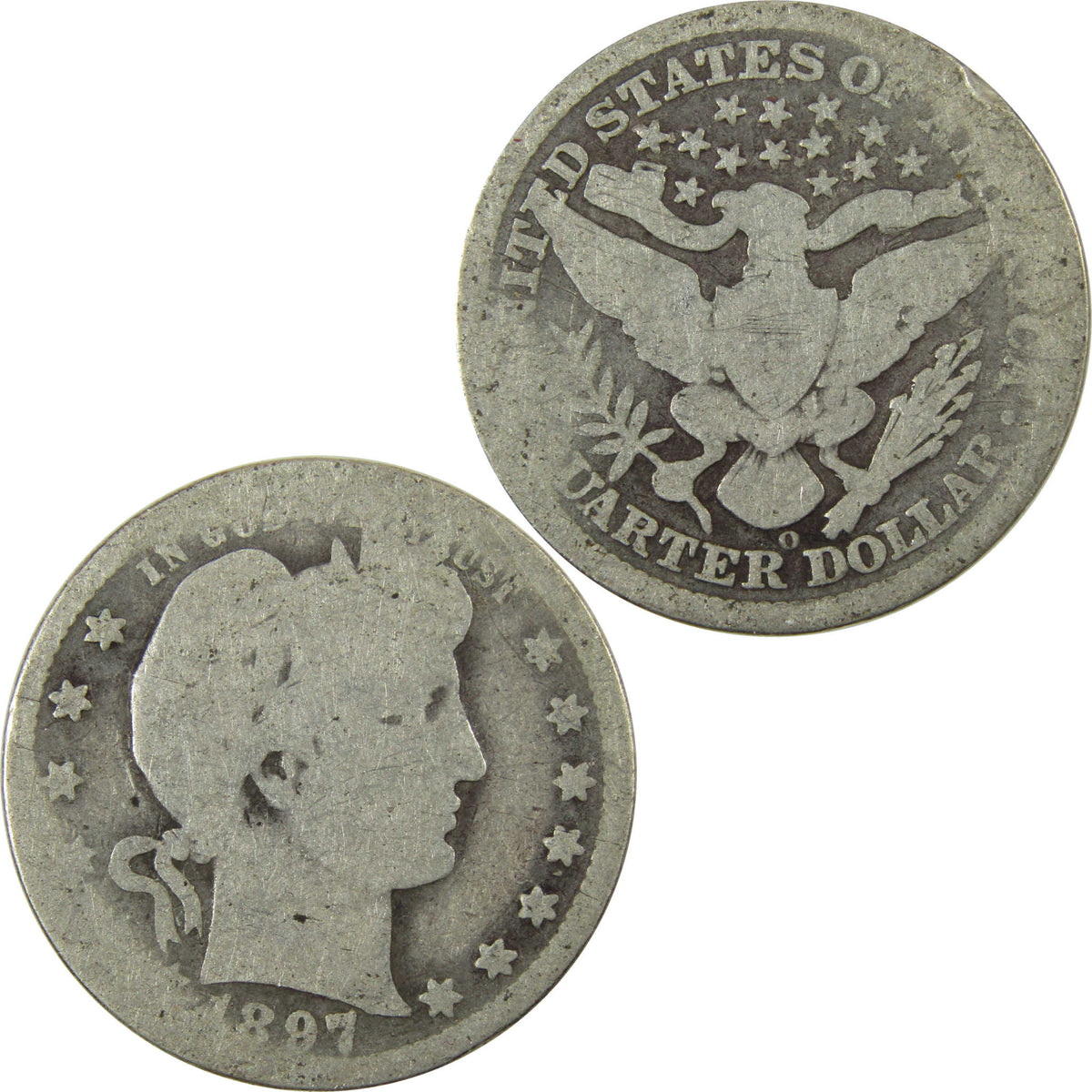 1897 O Barber Silver Quarter AG About Good 25c Coin SKU:I28533