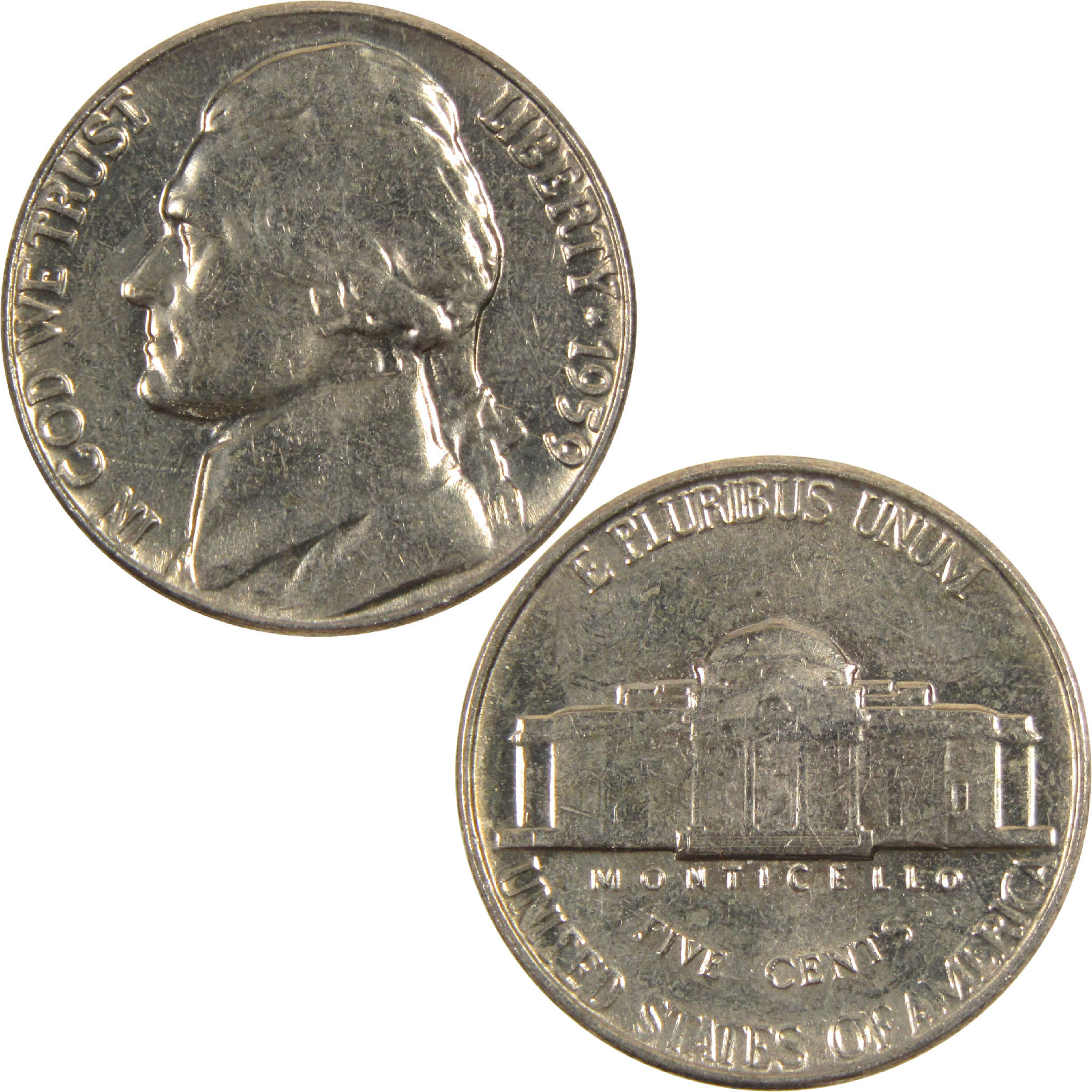 1959 Jefferson Nickel Circulated 5c Coin Collectible
