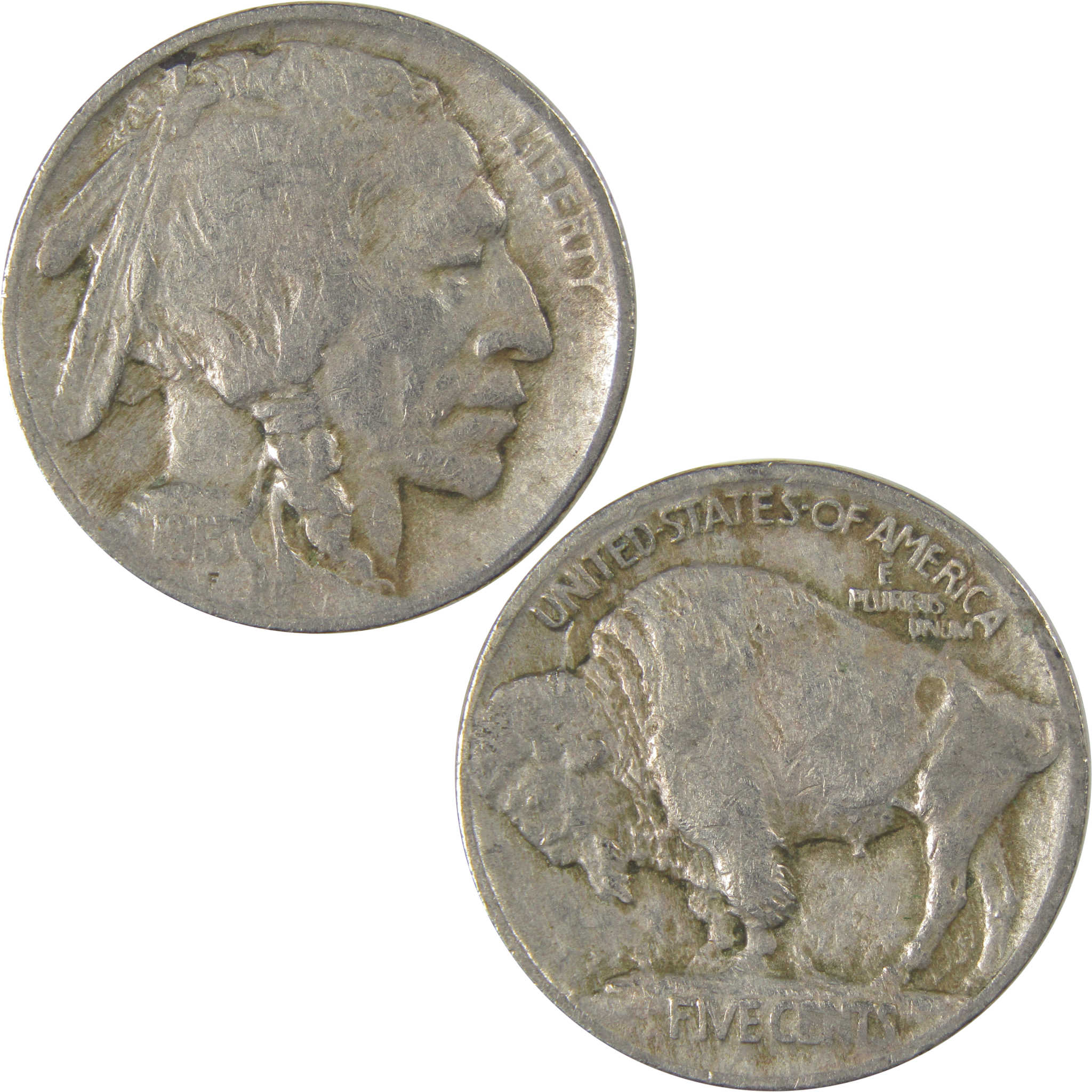 1913 Type 1 Indian Head Buffalo Nickel F Fine 5c Coin SKU:I23875