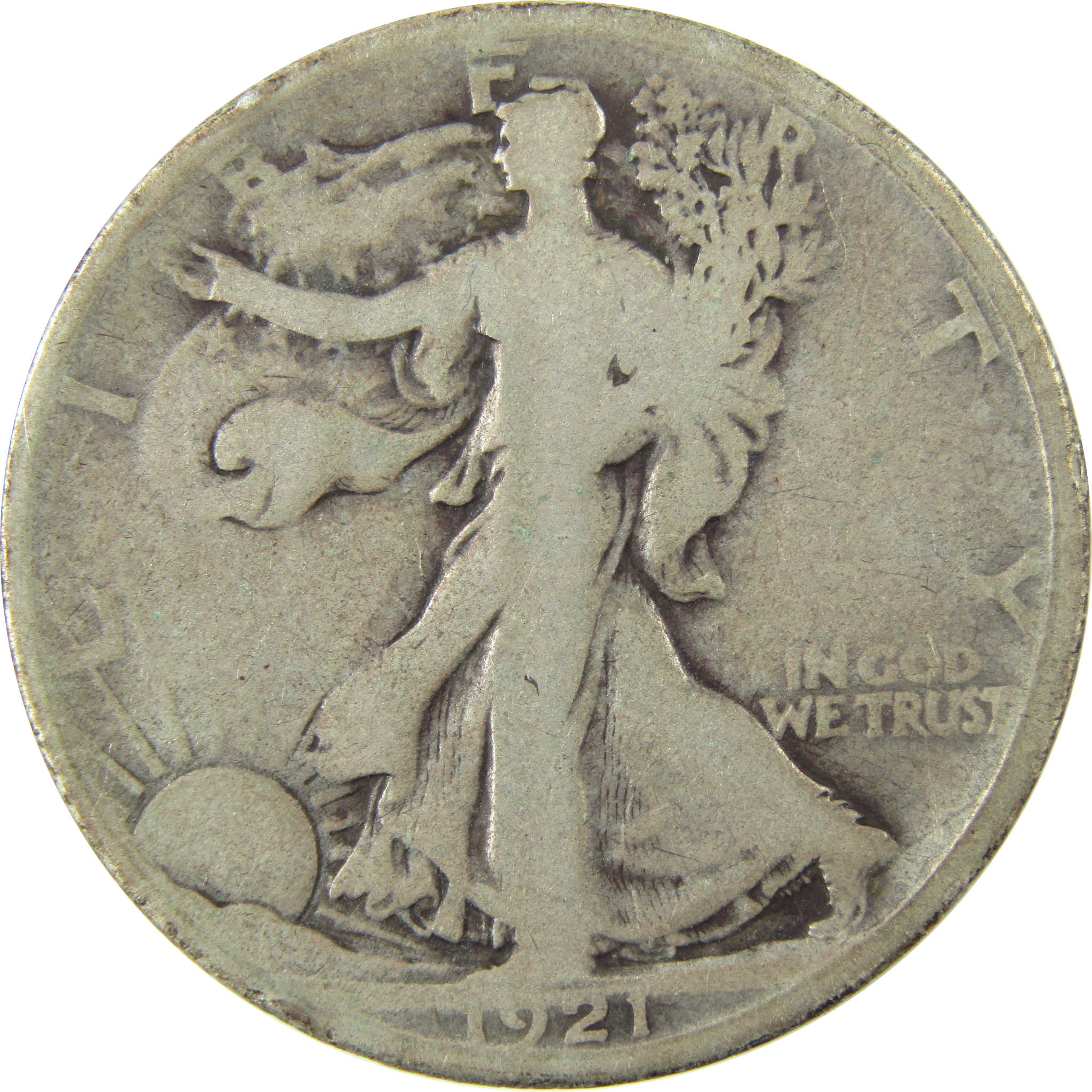 1921 D Liberty Walking Silver Half Dollar VG Very Good SKU:CP1429