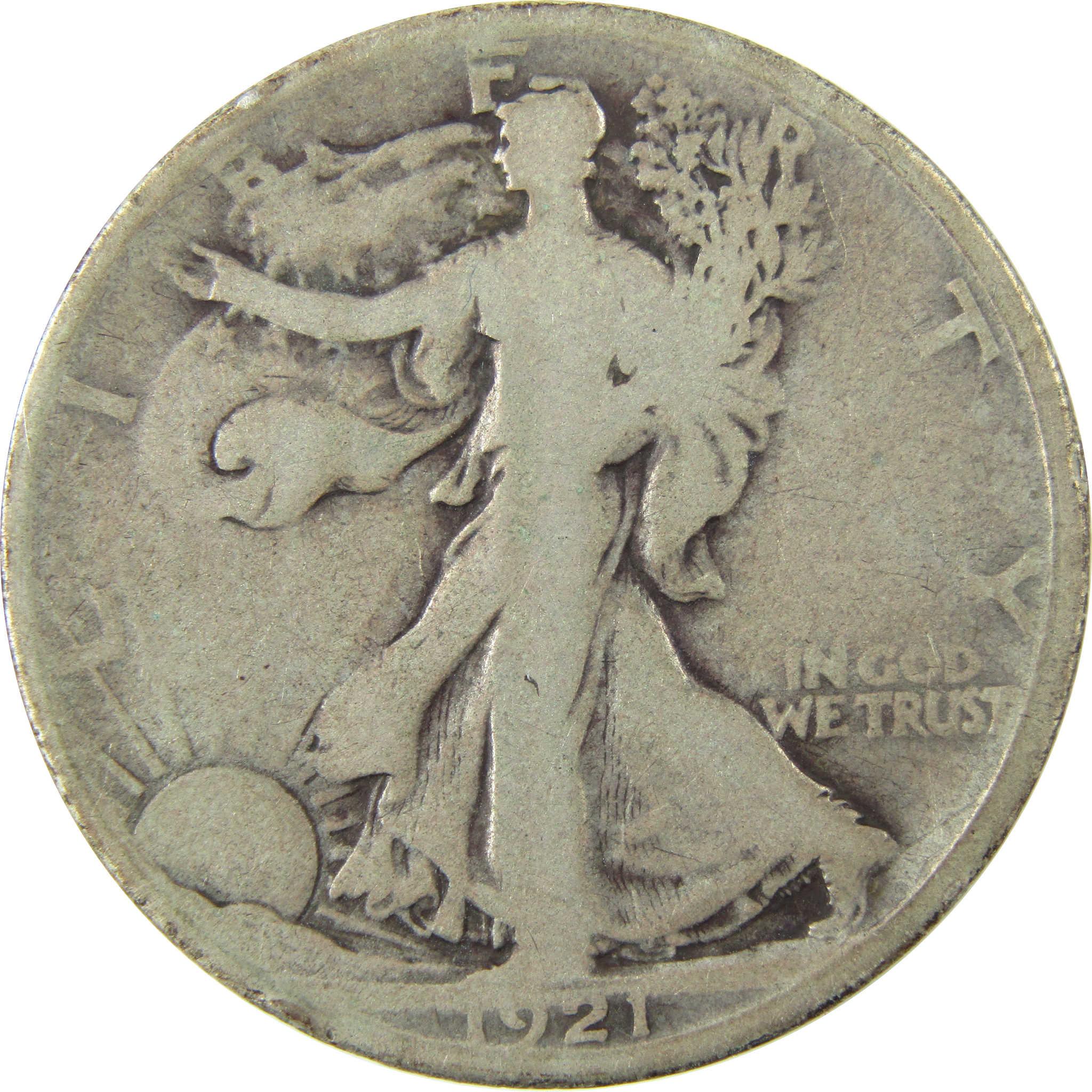 1921 D Liberty Walking Silver Half Dollar VG Very Good SKU:CP1429