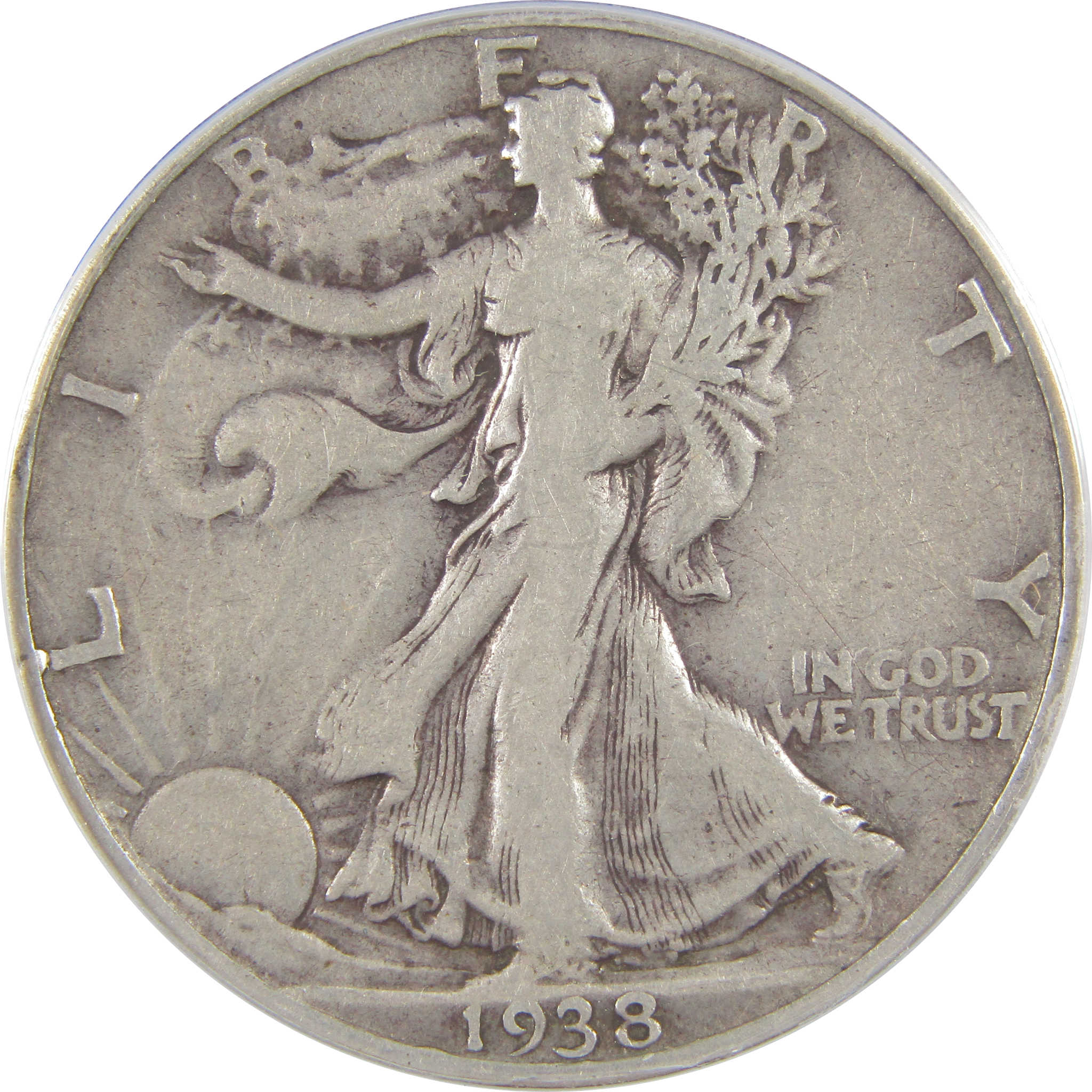 1938 D Liberty Walking Half Dollar F 12 ANACS Silver SKU:I18408