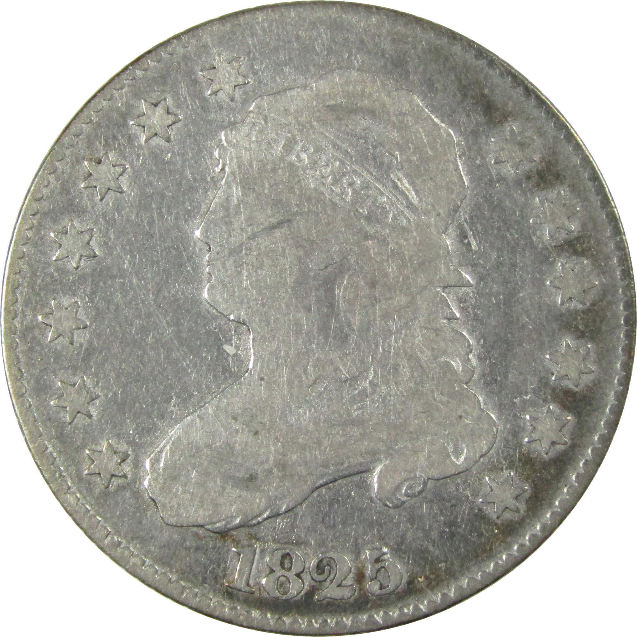 1825/4 Close Date Capped Bust Silver Quarter VG Very Good SKU:CP738