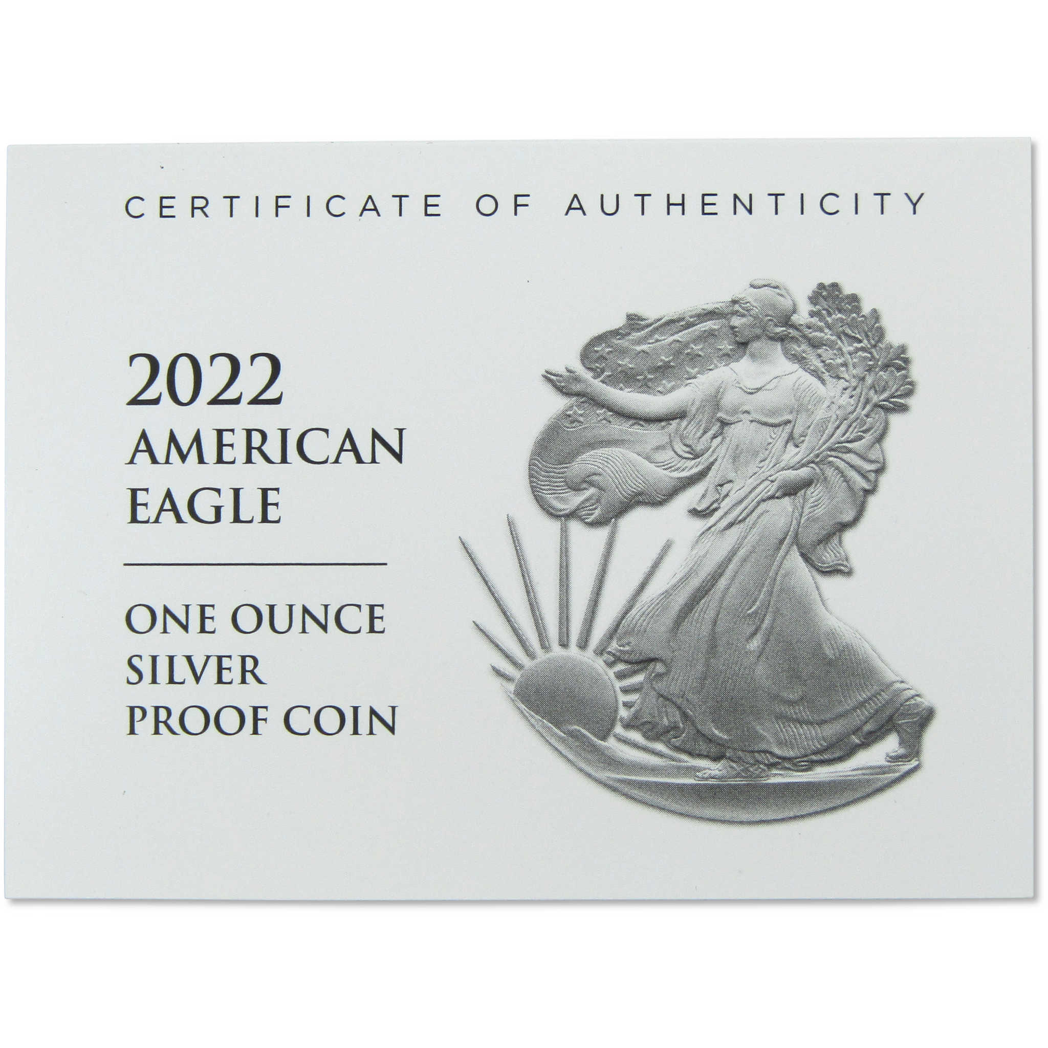 2022 W American Silver Eagle Proof $1 Coin Collectible OGP COA