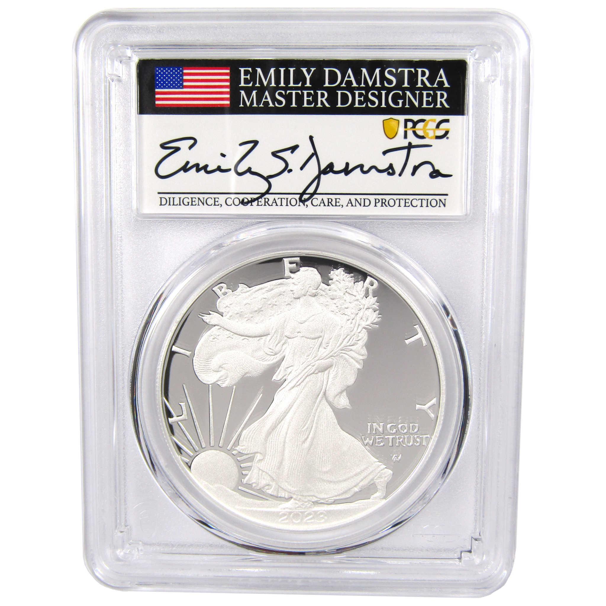 2023 S American Silver Eagle PR 70 DCAM PCGS Proof Damstra SKU:OPC112