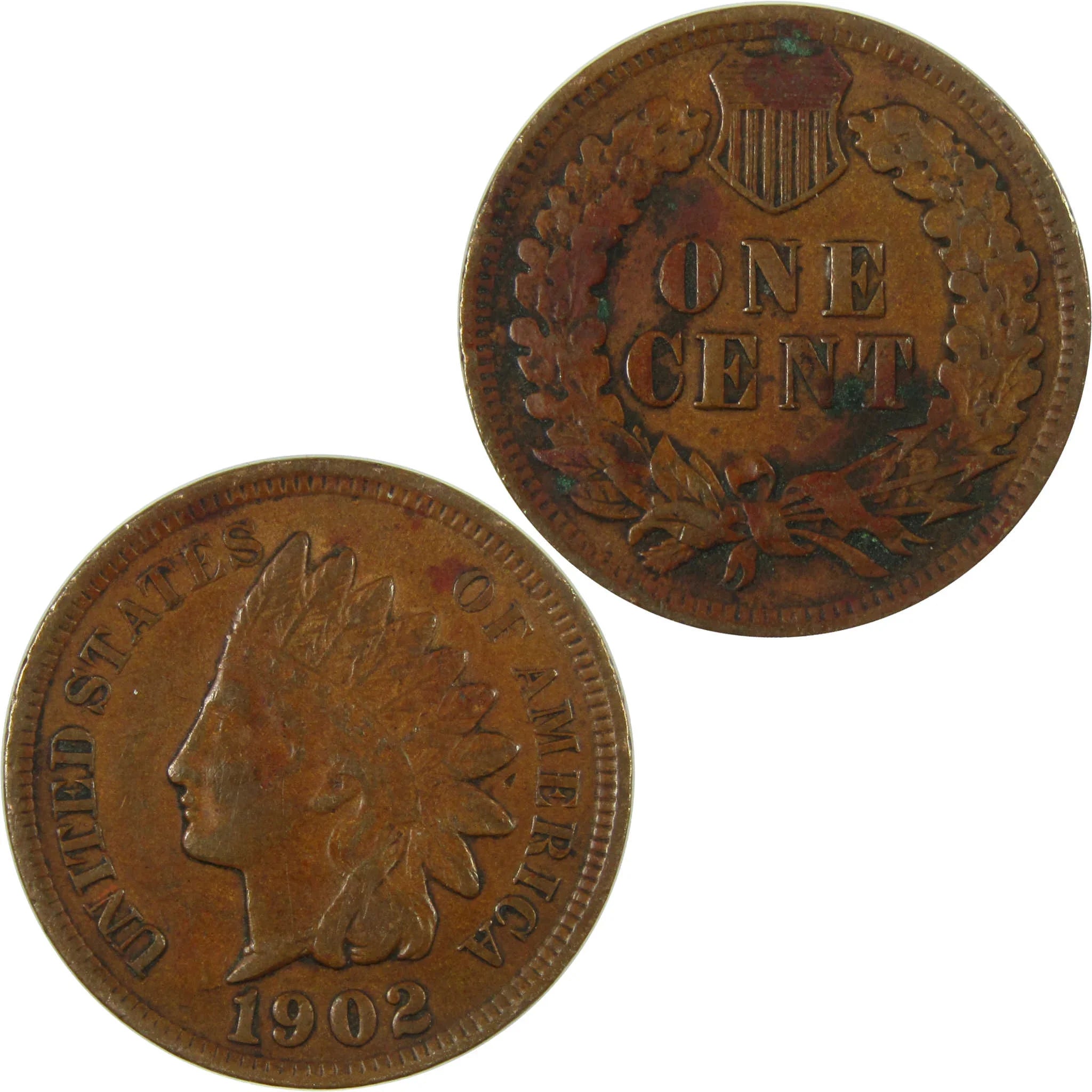 1902 Indian Head Cent XF EF Extremely Fine Details Penny SKU:I26933