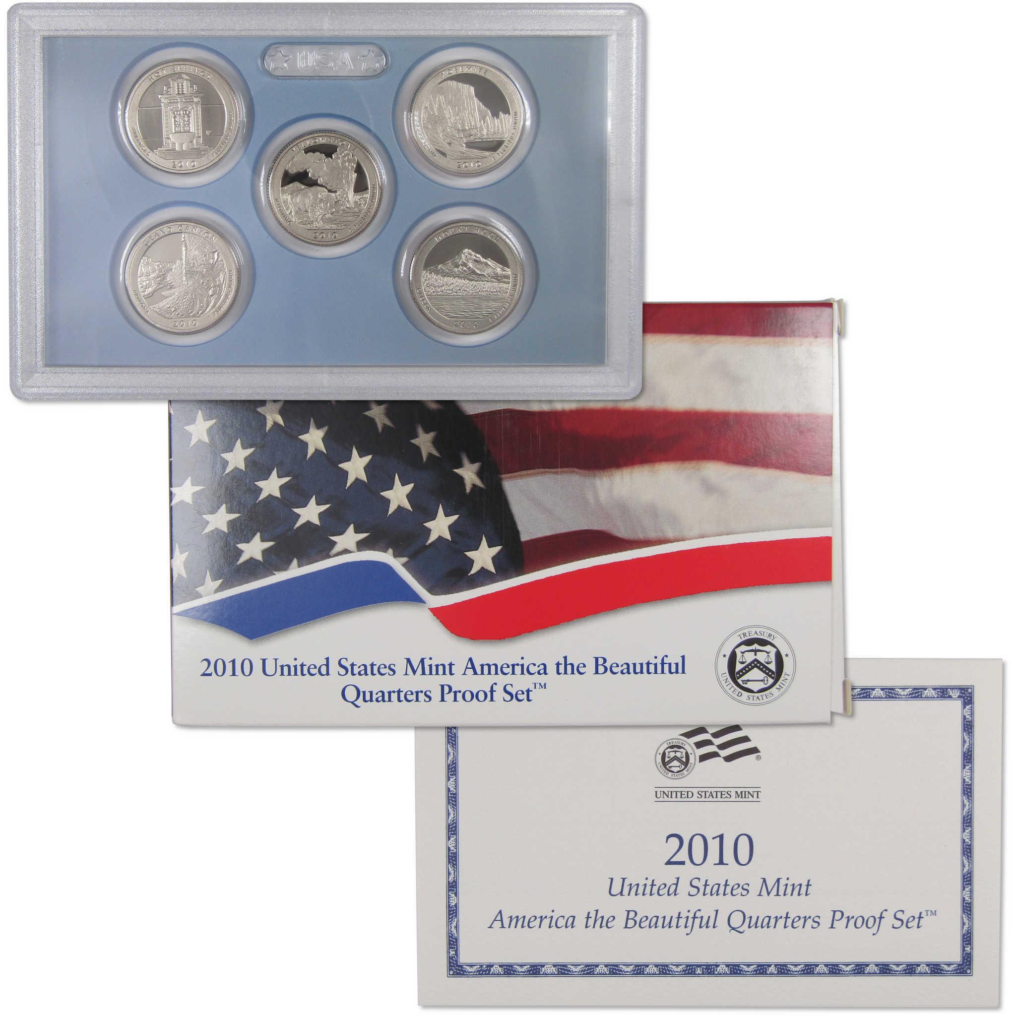 2010 America the Beautiful Quarter Clad Proof Set U.S. Mint OGP COA