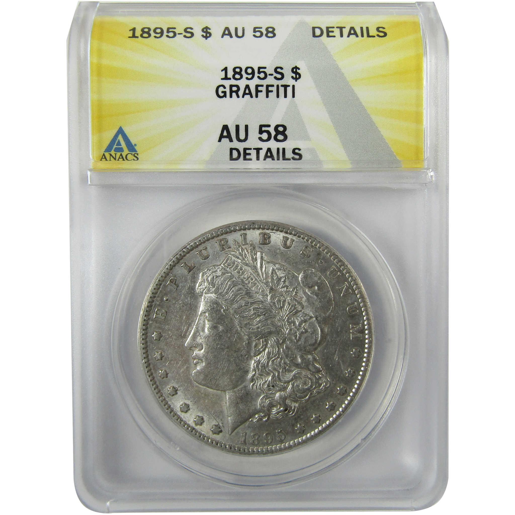 1895 S Morgan Silver Dollar AU 58 Details ANACS $1 Coin SKU:I27973 - Morgan coin - Morgan silver dollar - Morgan silver dollar for sale - Profile Coins & Collectibles