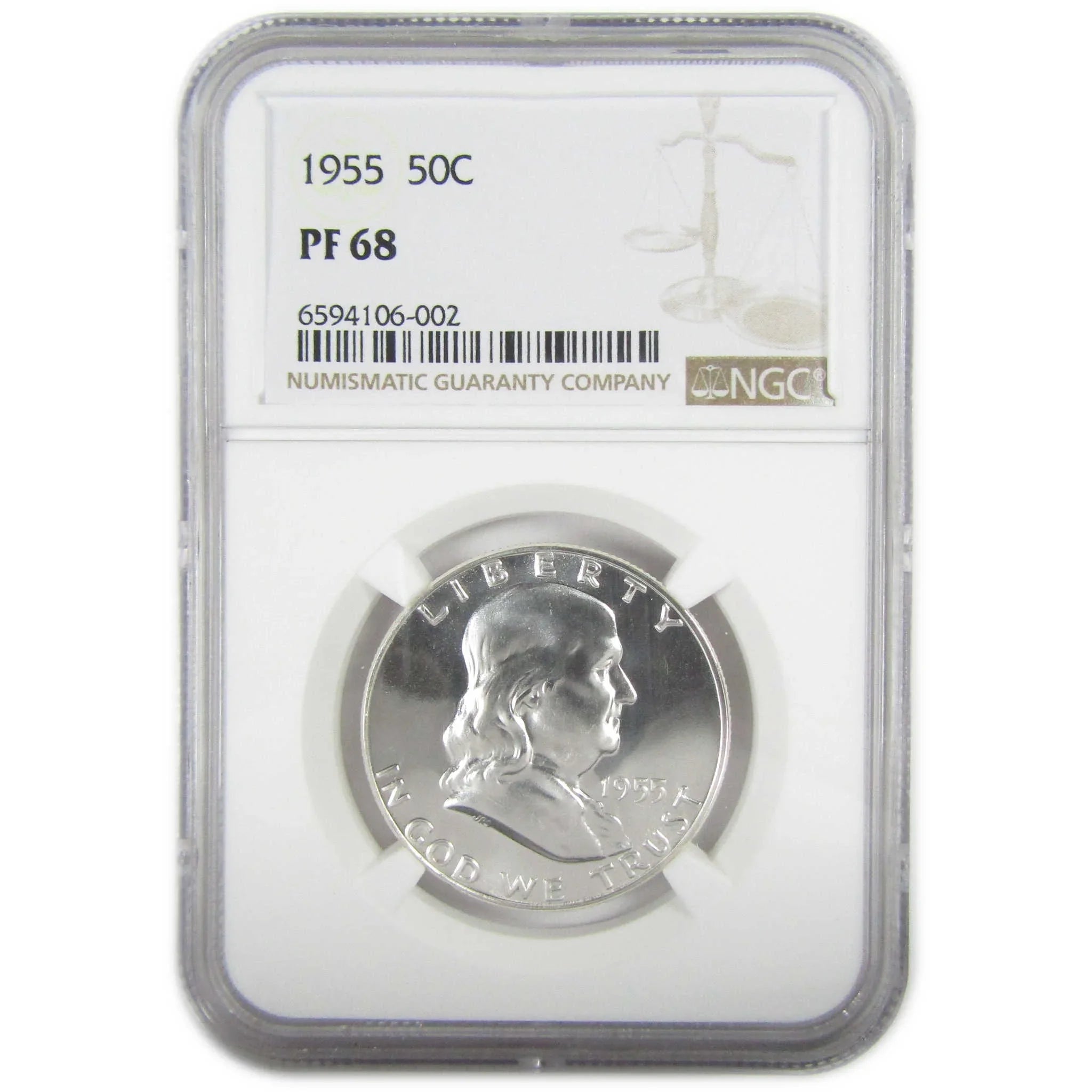 1955 Franklin Silver Half Dollar PF 68 NGC Proof 50c Coin SKU:I27397