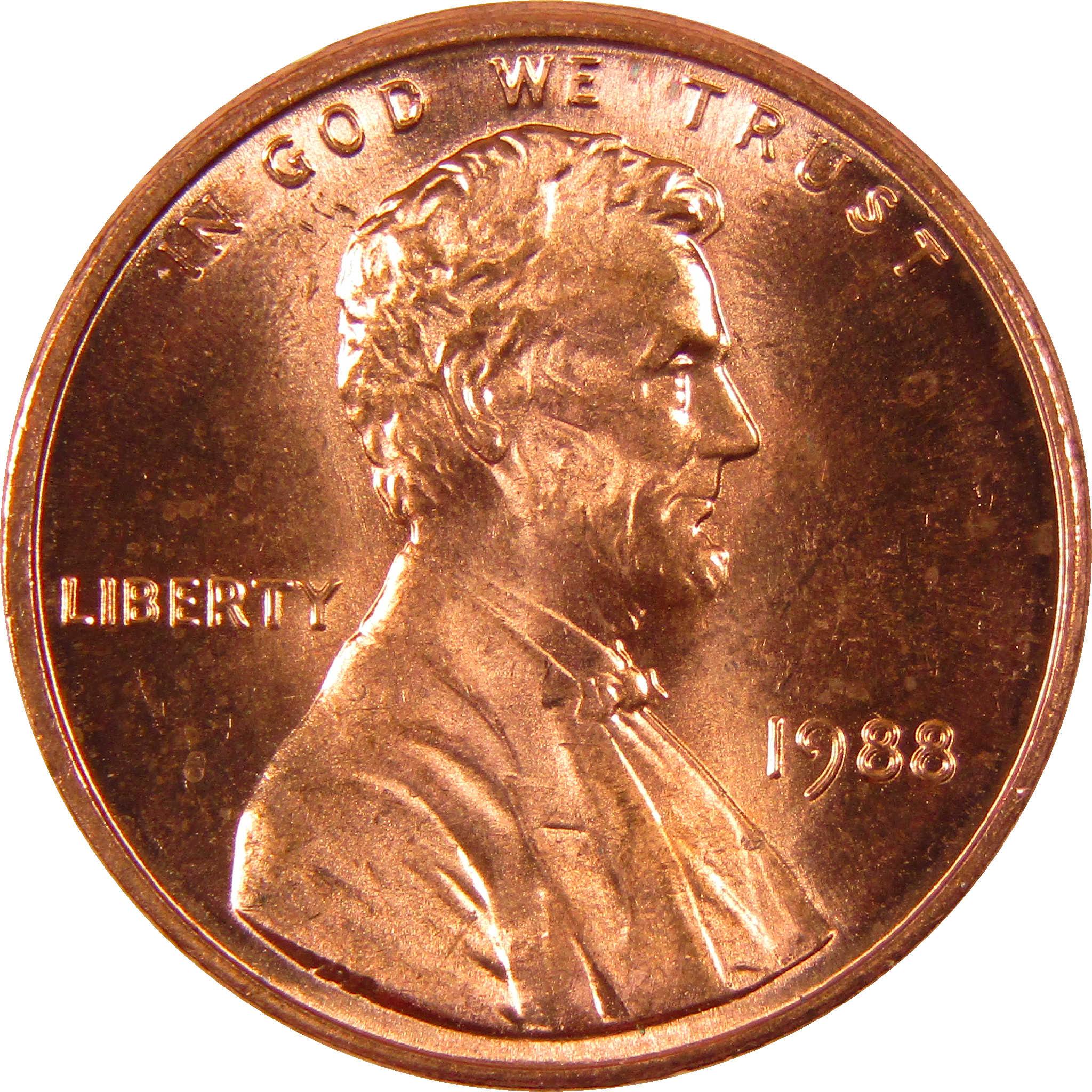 1988 Lincoln penny collectible coin obverse with Abraham Lincoln profile