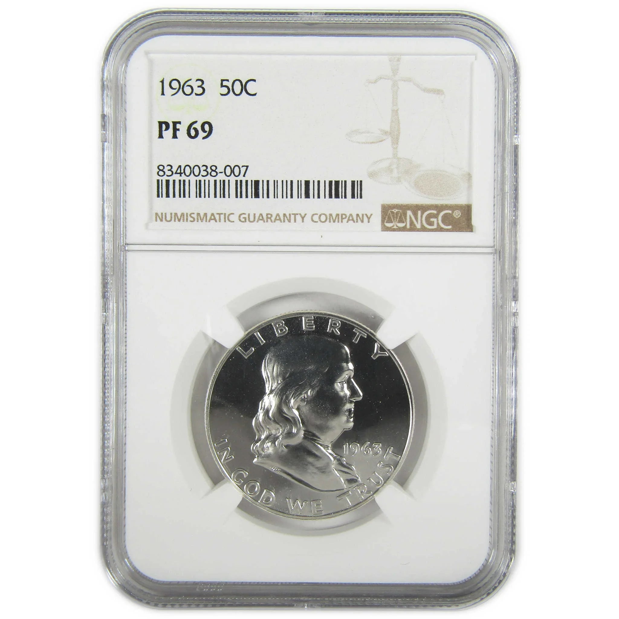 1963 Franklin Silver Half Dollar PF 69 NGC Proof 50c Coin SKU:I27443